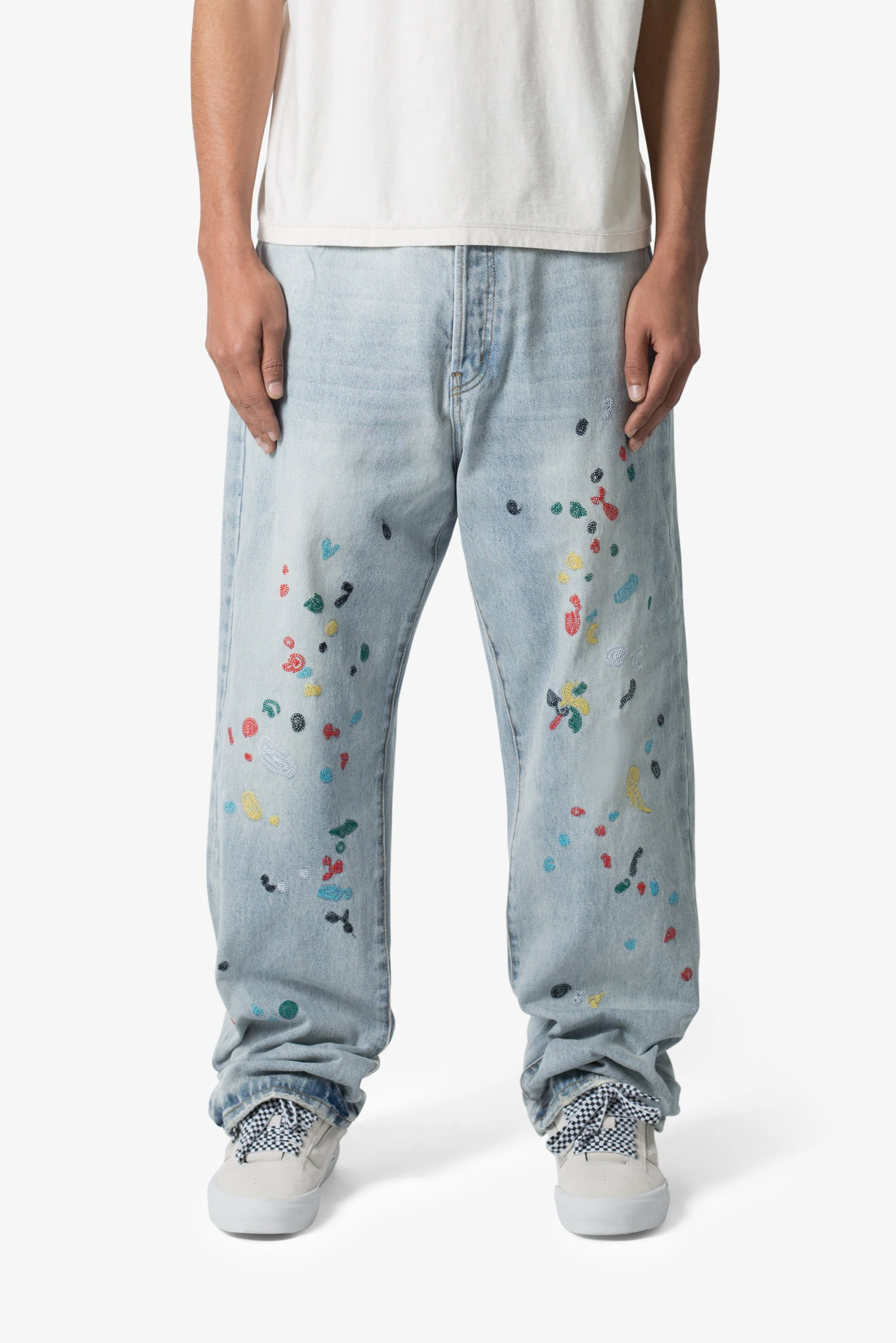 Ultra Baggy Chainstitch Denim - Light Blue - Image 4
