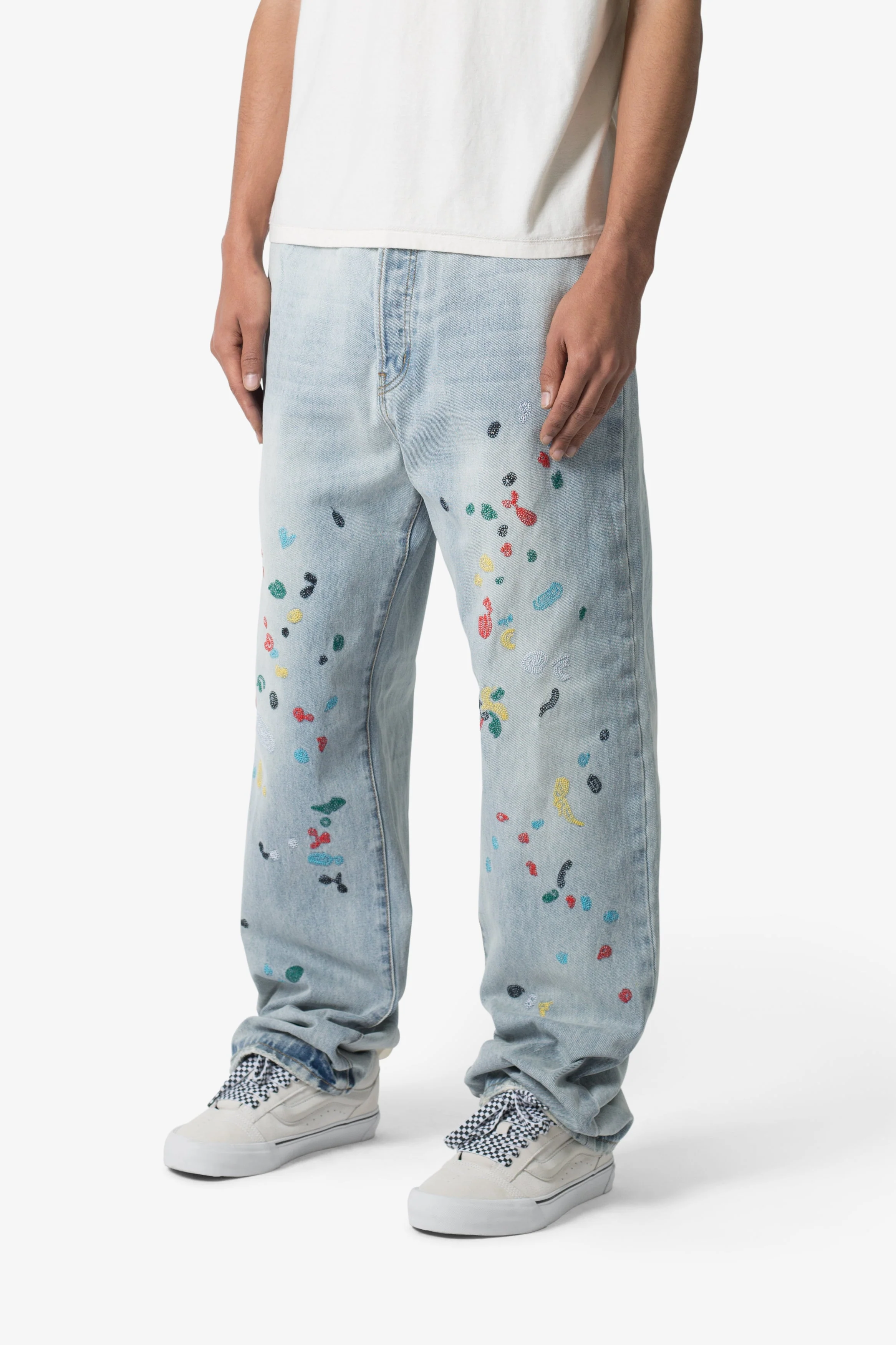 Ultra Baggy Chainstitch Denim - Light Blue - Image 5