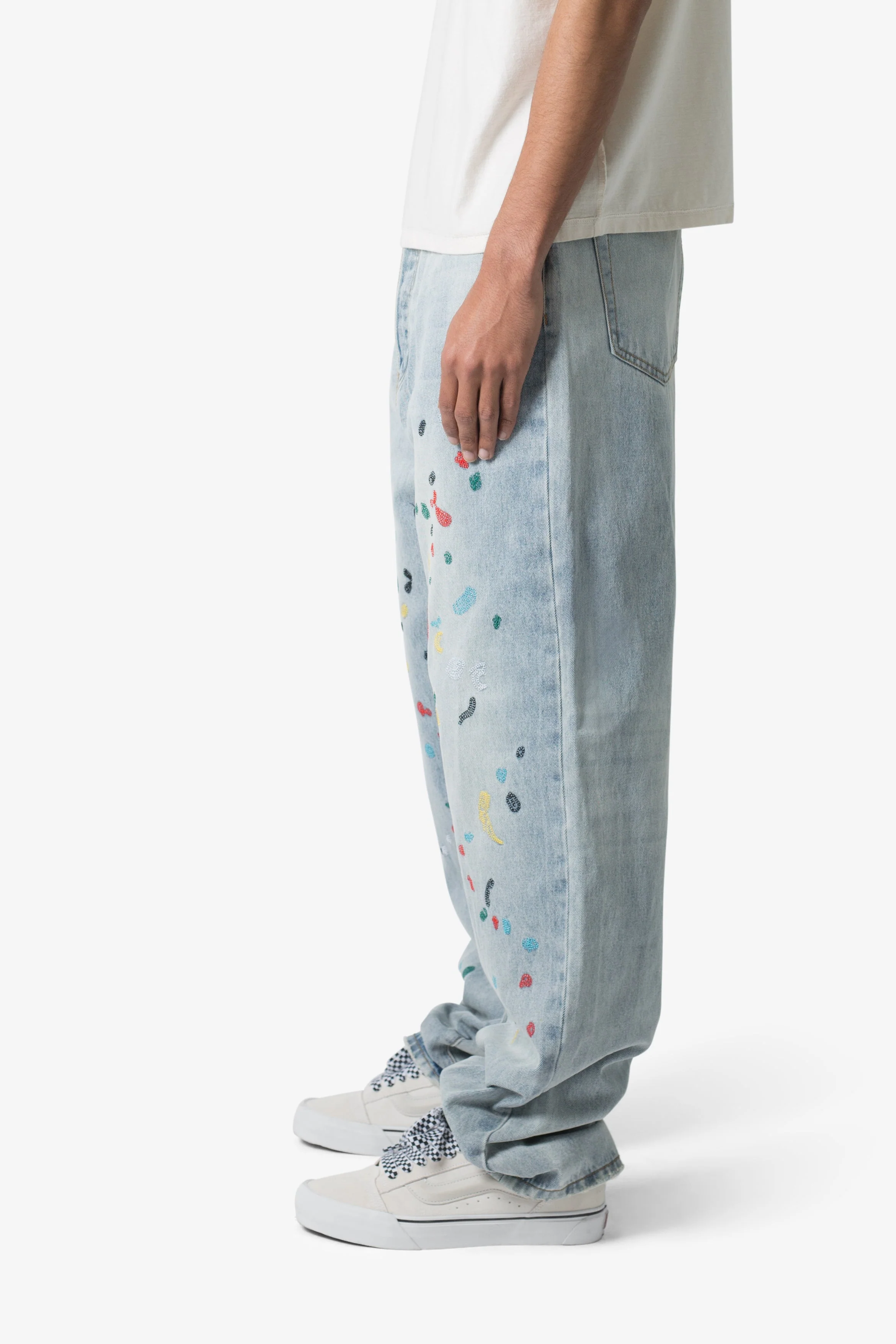 Ultra Baggy Chainstitch Denim - Light Blue - Image 6