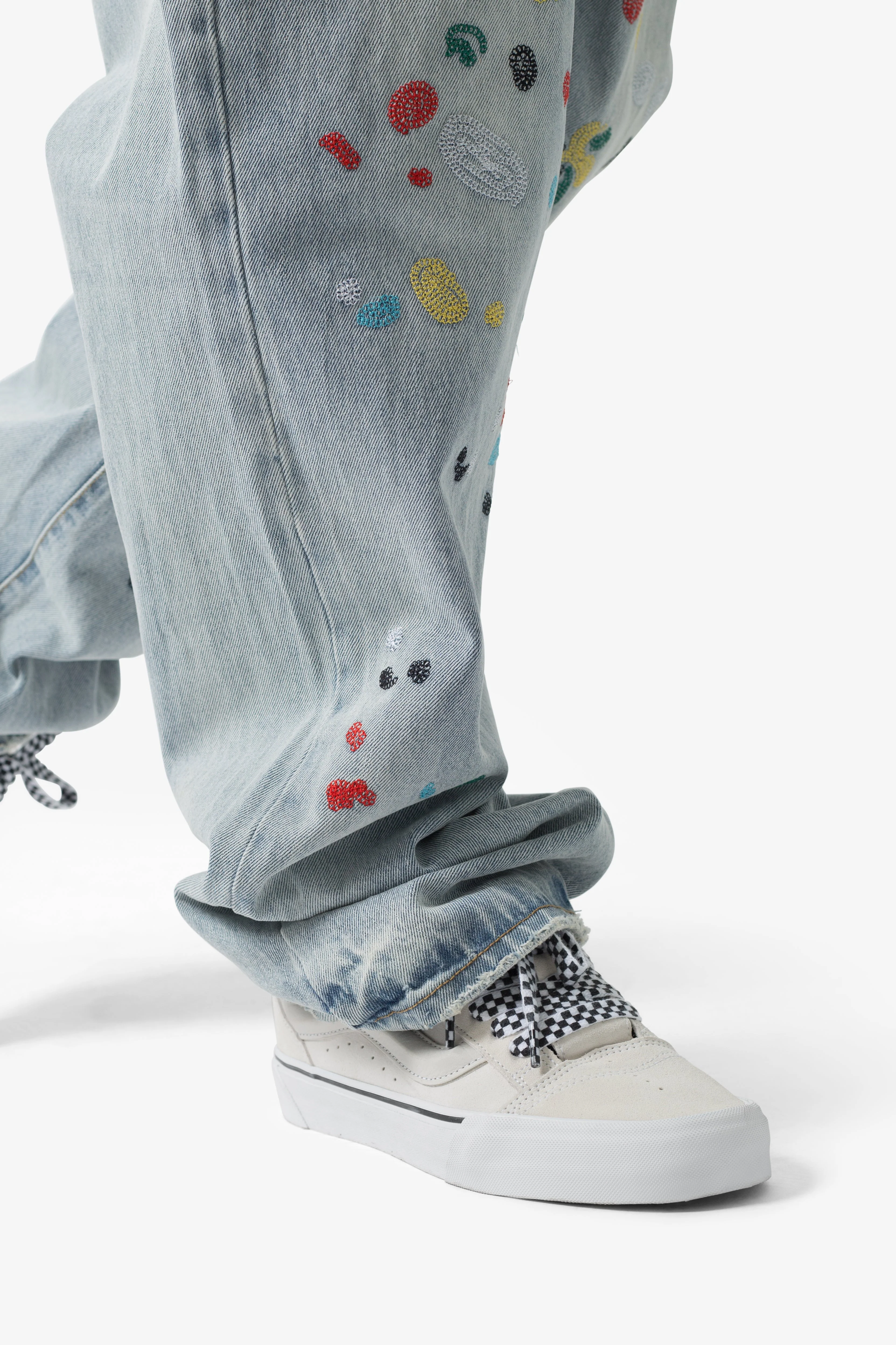 Ultra Baggy Chainstitch Denim - Light Blue - Image 8