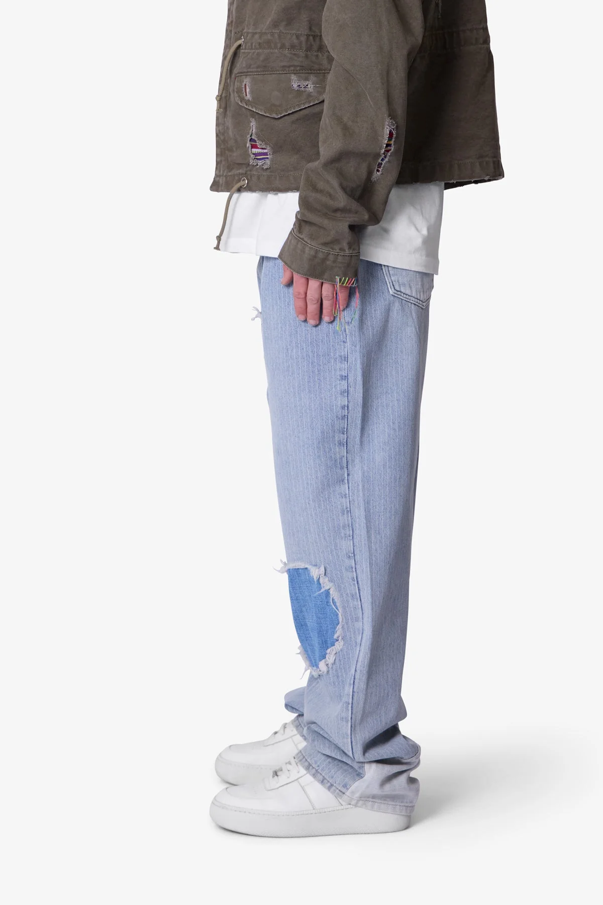 Ultra Baggy Patched Up Denim - Light Blue - Image 4
