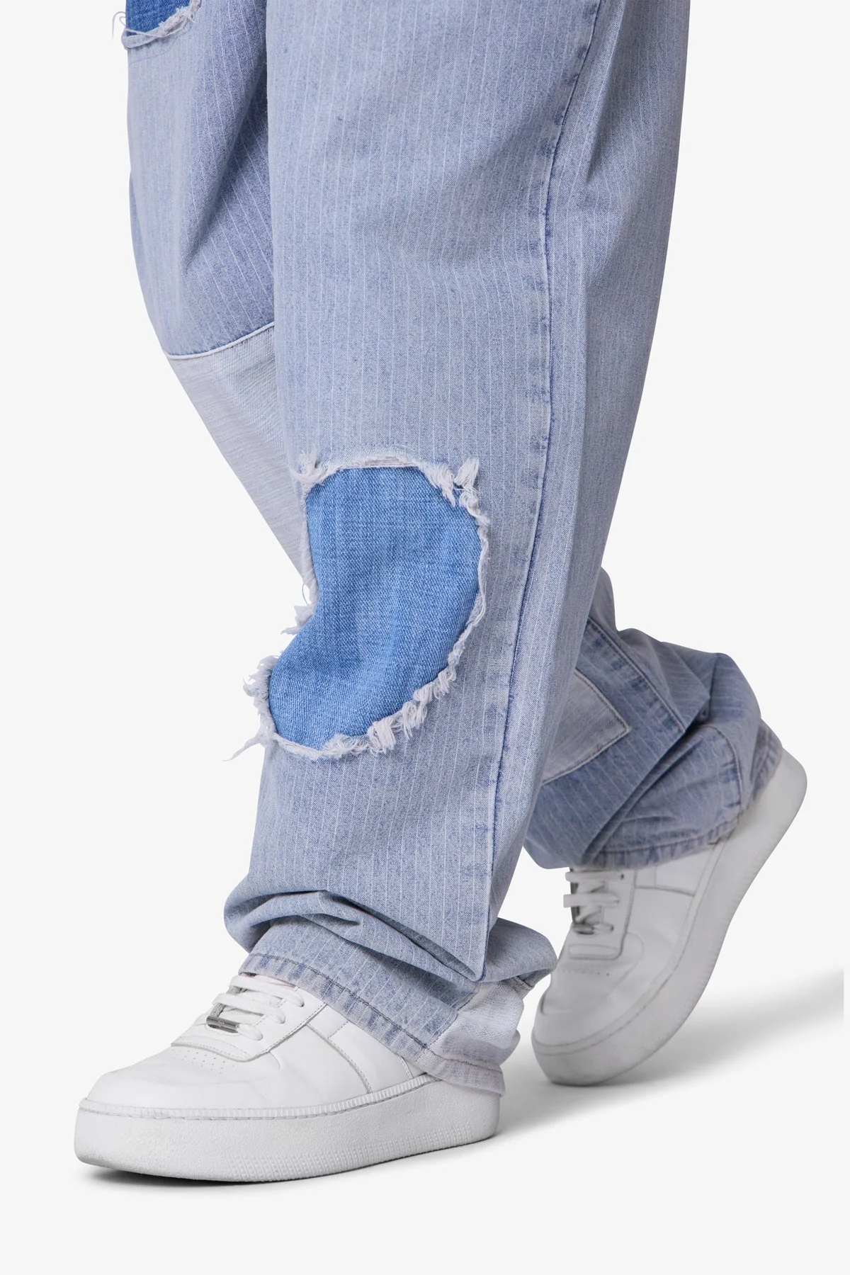 Ultra Baggy Patched Up Denim - Light Blue - Image 8