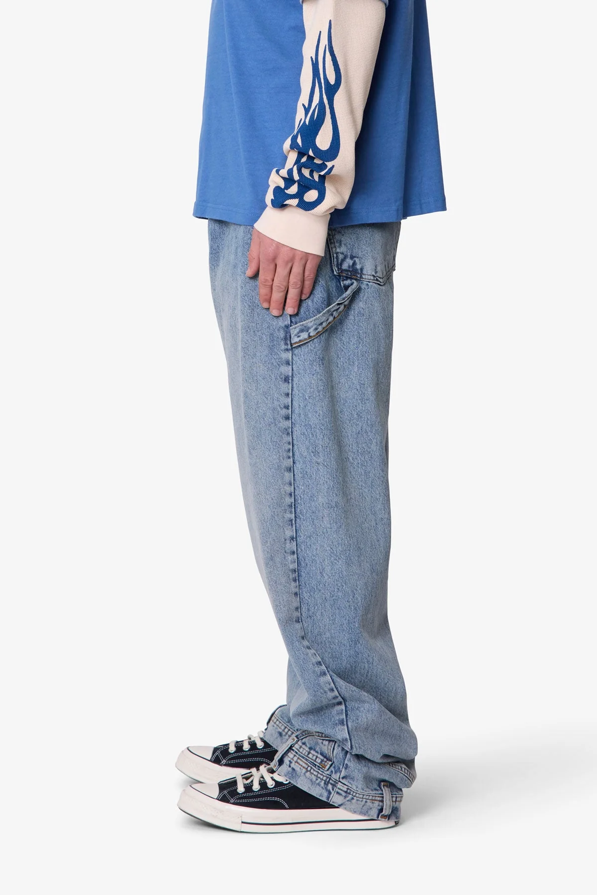 Ultra Baggy Reconstructed Denim - Washed Blue - Image 4