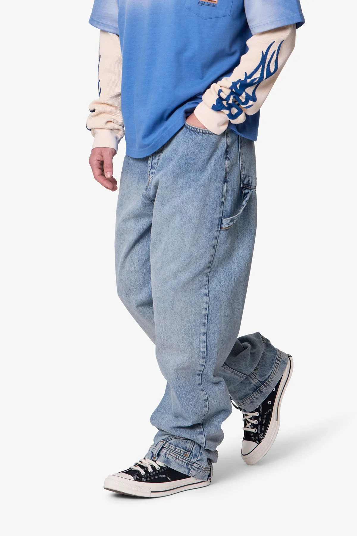 Ultra Baggy Reconstructed Denim - Washed Blue - Image 5