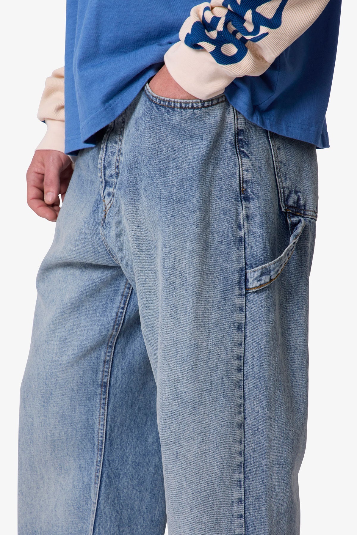 Ultra Baggy Reconstructed Denim - Washed Blue - Image 6