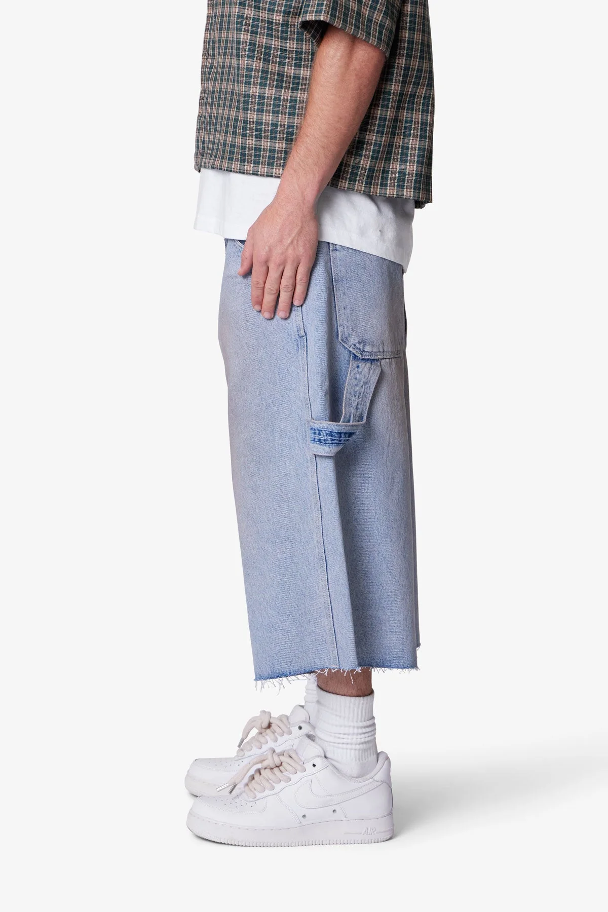 Ultra Baggy Tool Denim Shorts - Light Blue - Image 4