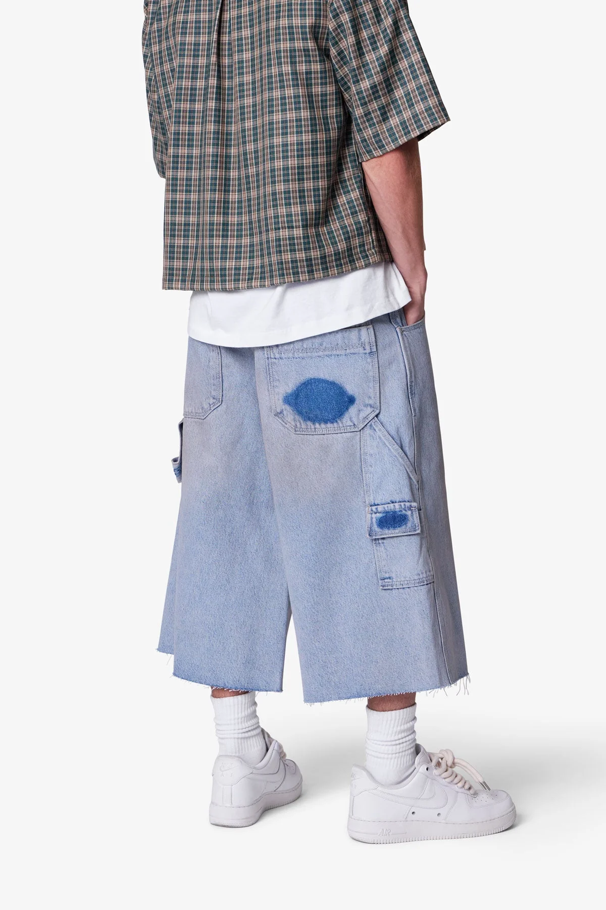 Ultra Baggy Tool Denim Shorts - Light Blue - Image 7