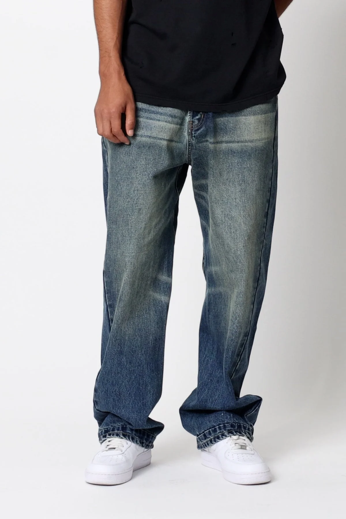 Ultra Baggy Washed Up Denim - Blue - Image 3