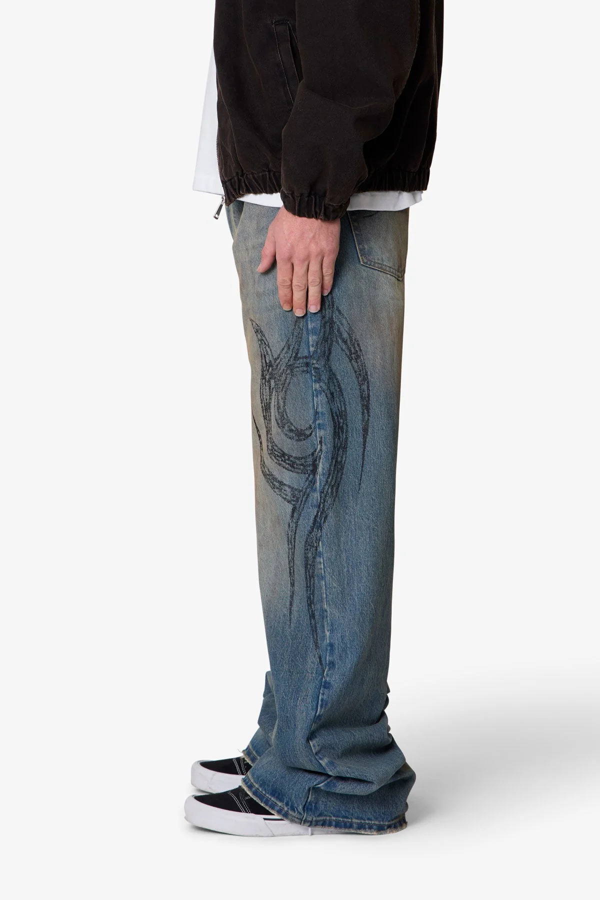 Ultra Wide Tribal Denim - Medium Blue - Image 4
