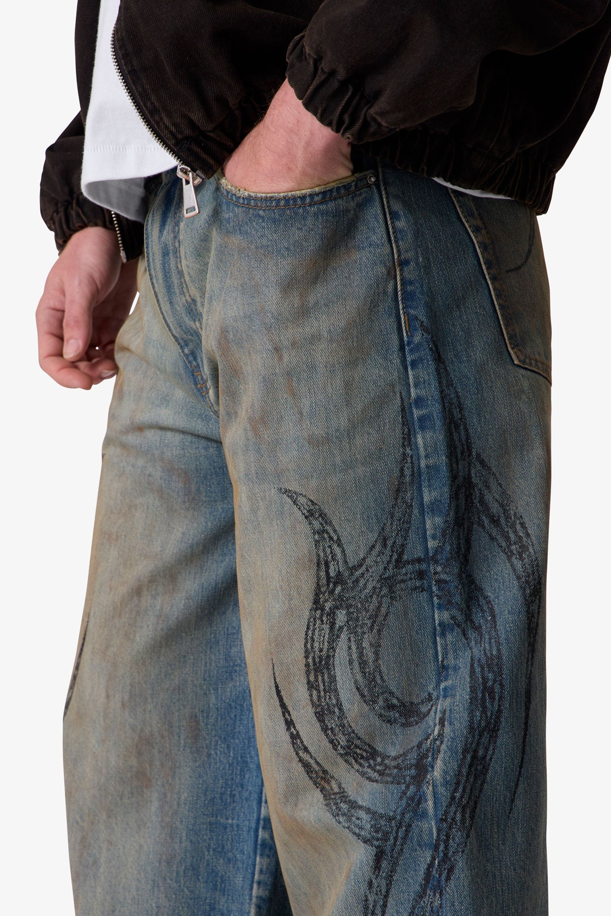 Ultra Wide Tribal Denim - Medium Blue - Image 7