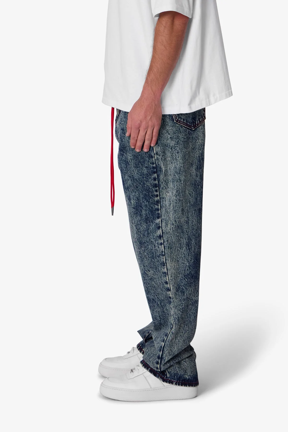 Ultra Baggy Lace Band Denim - Blue - Image 4
