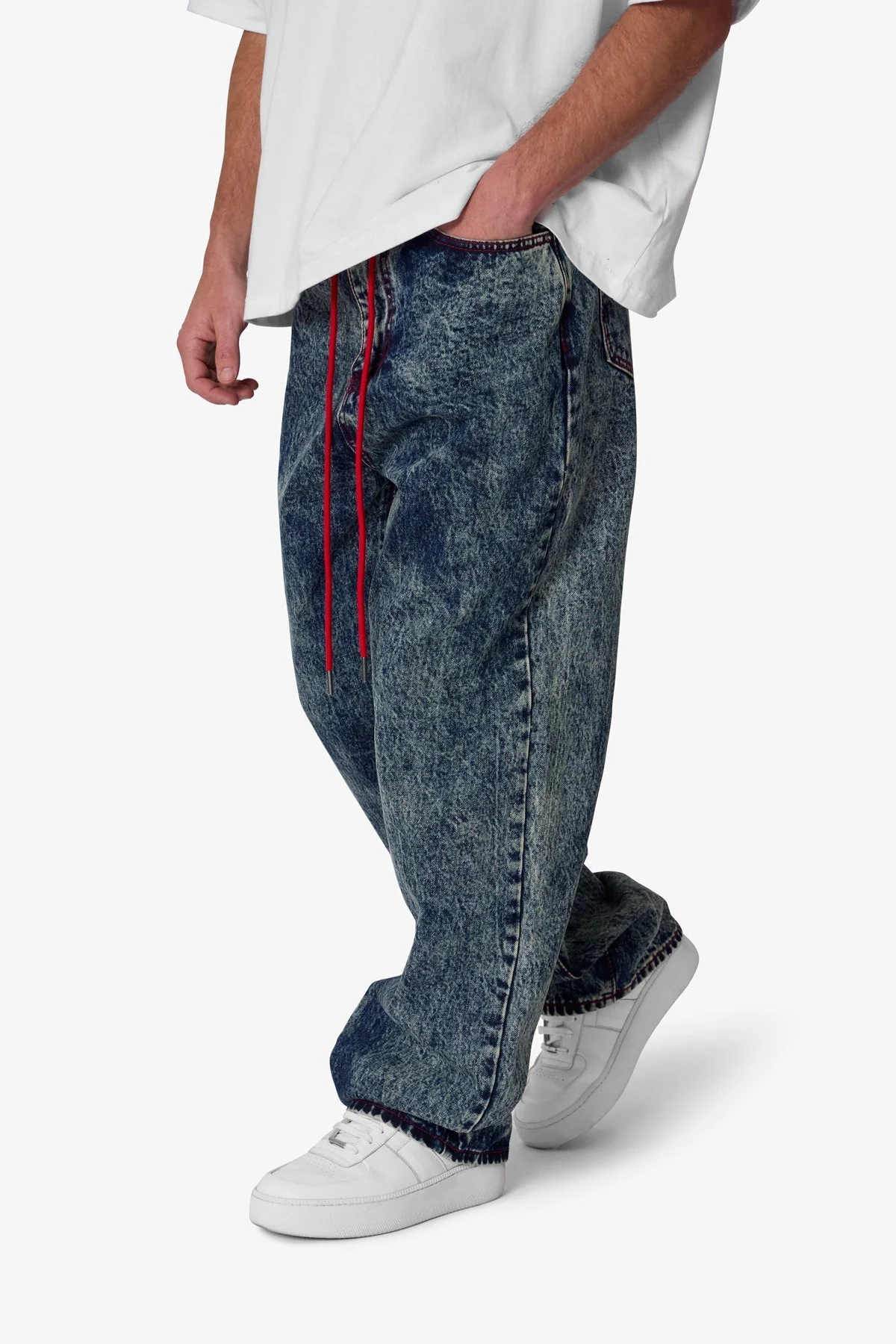 Ultra Baggy Lace Band Denim - Blue - Image 6