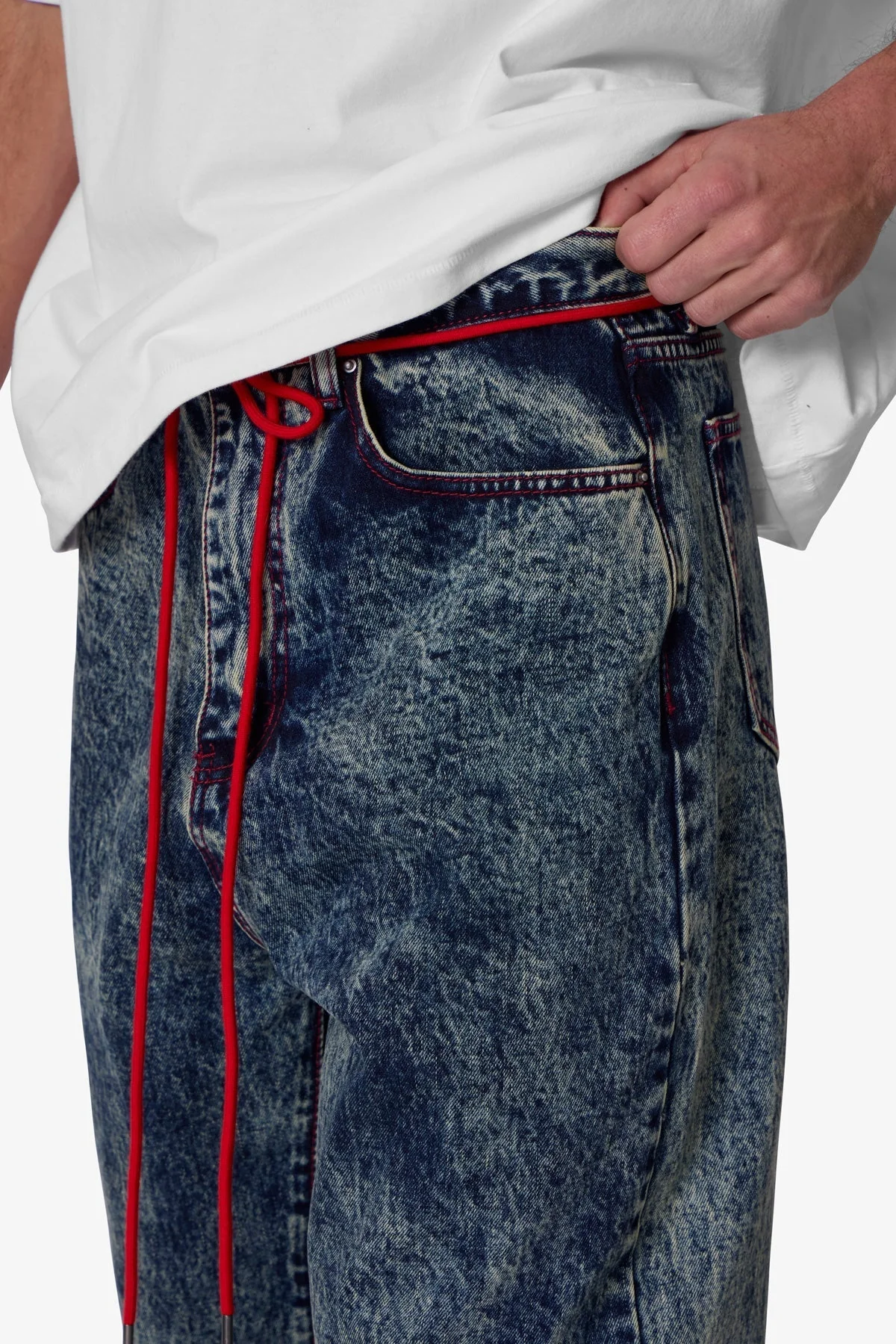 Ultra Baggy Lace Band Denim - Blue - Image 7