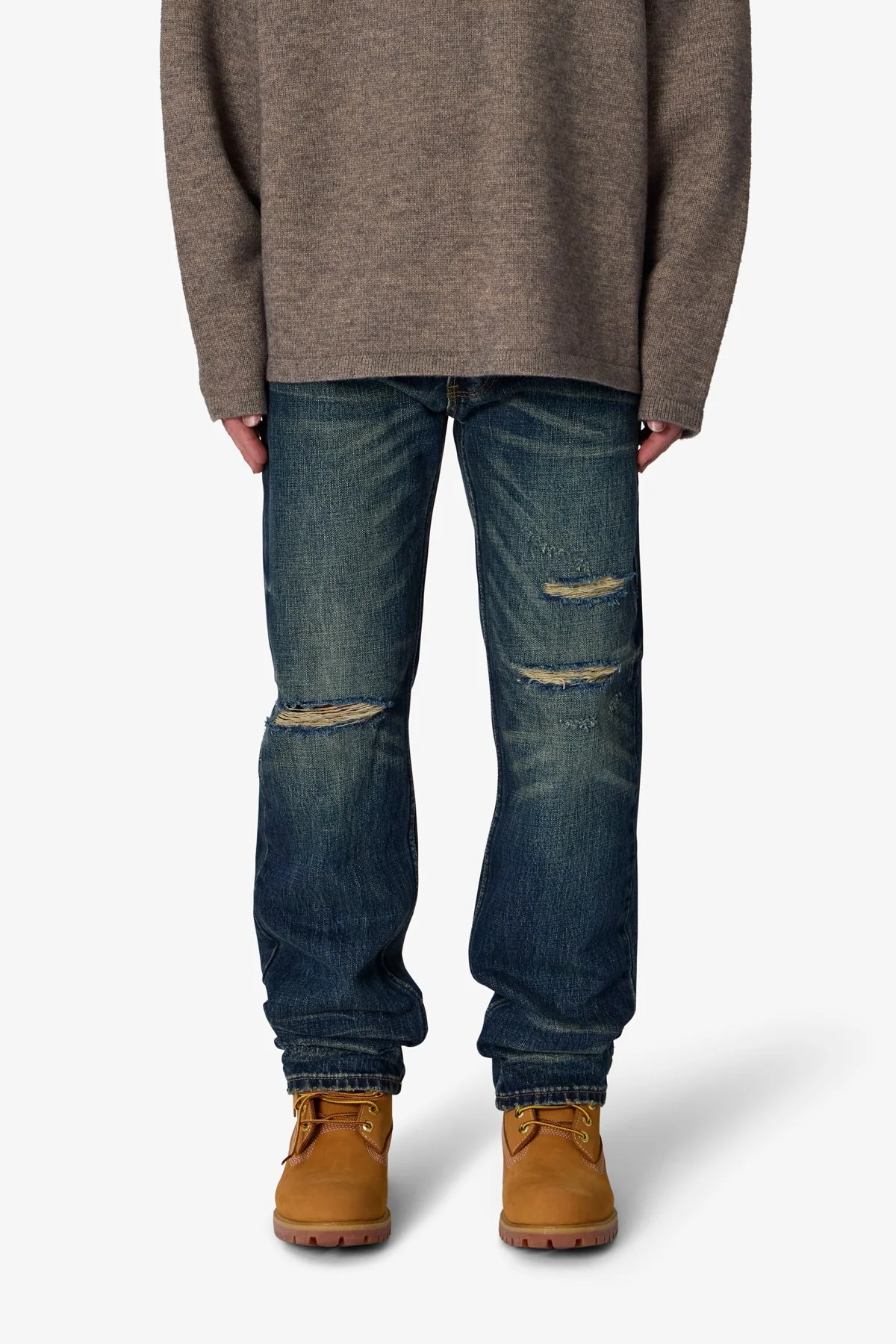 V726 Distressed Baggy Denim - Medium Blue - Image 2