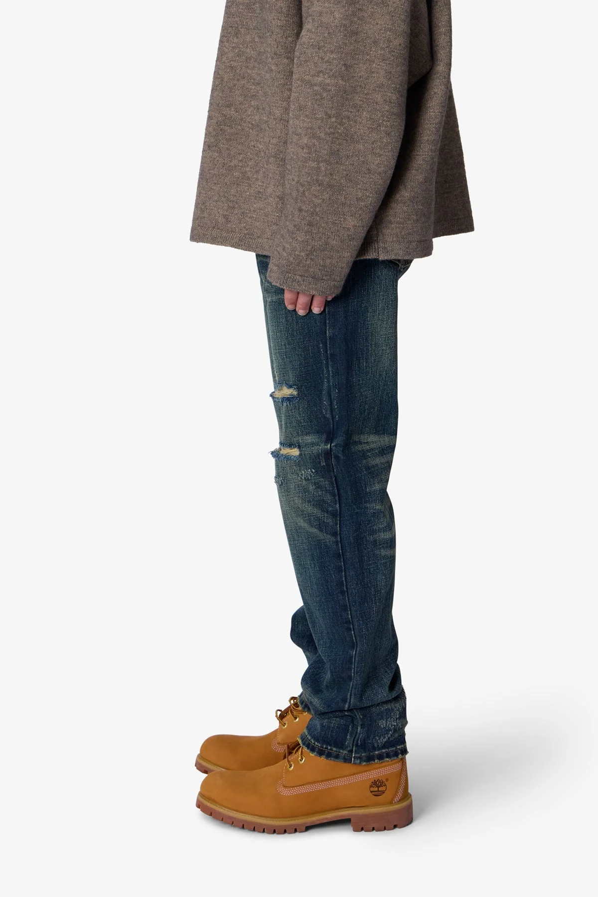 V726 Distressed Baggy Denim - Medium Blue - Image 4
