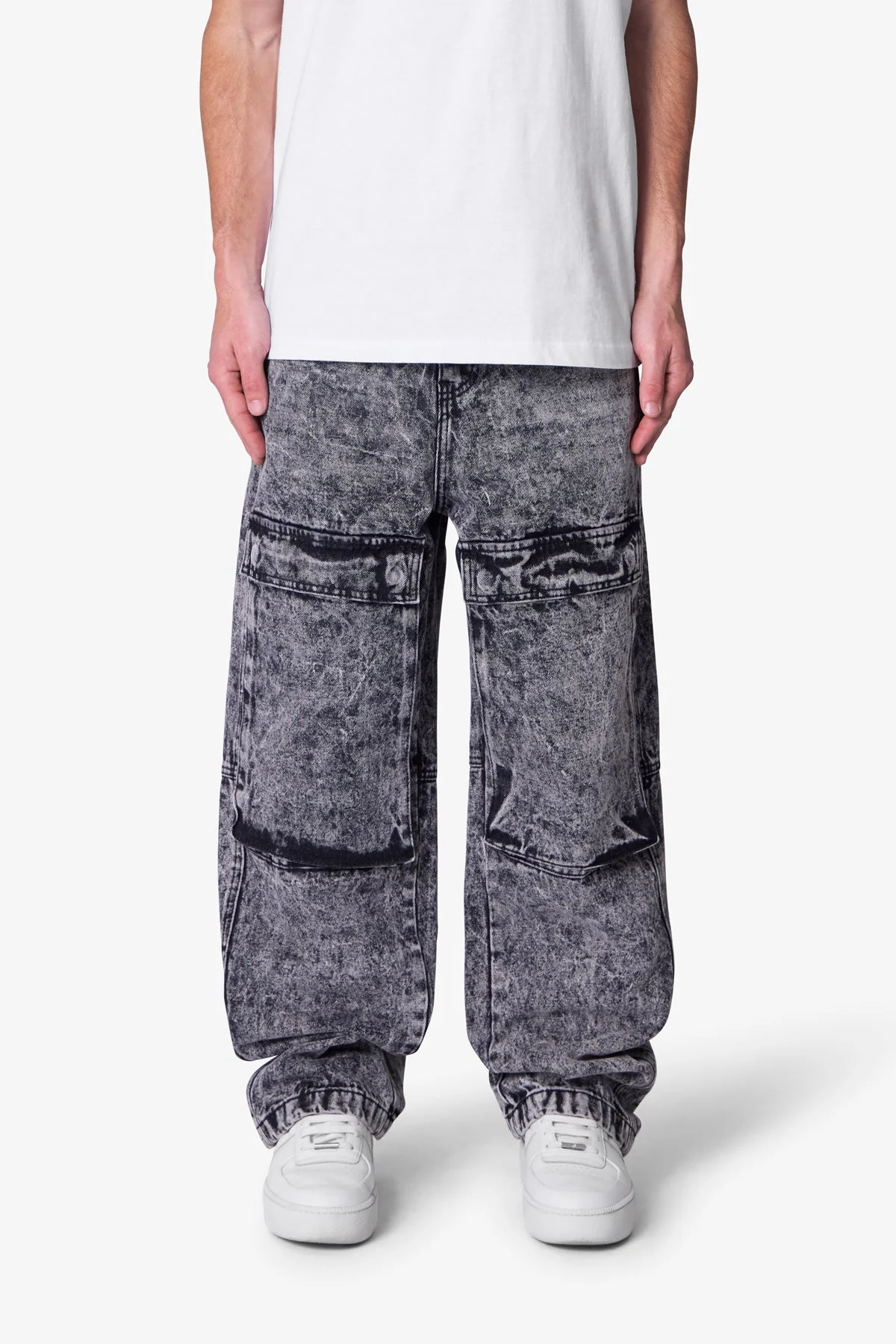 V741 Front Washed Cargo Denim - Grey - Image 2