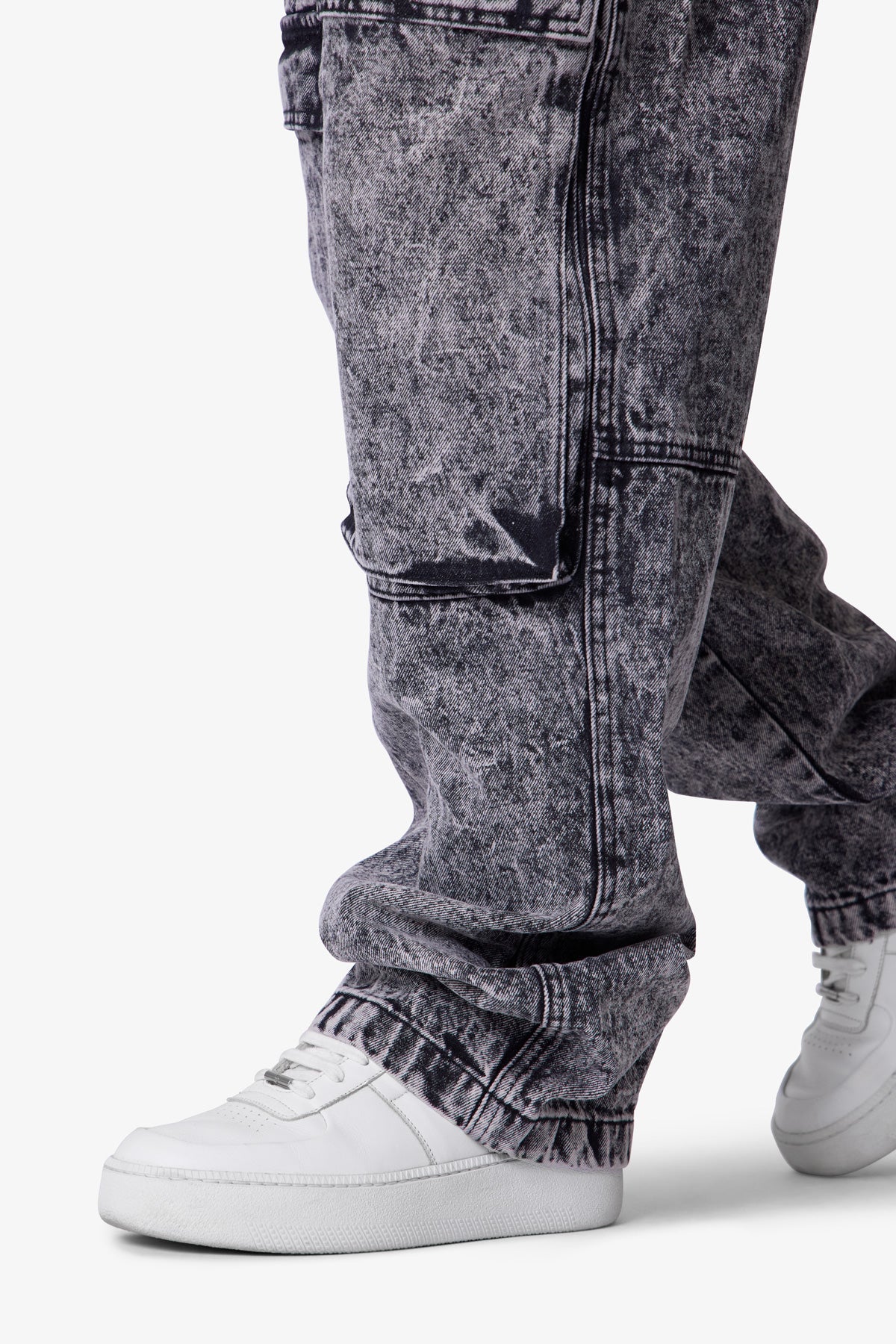 V741 Front Washed Cargo Denim - Grey - Image 8