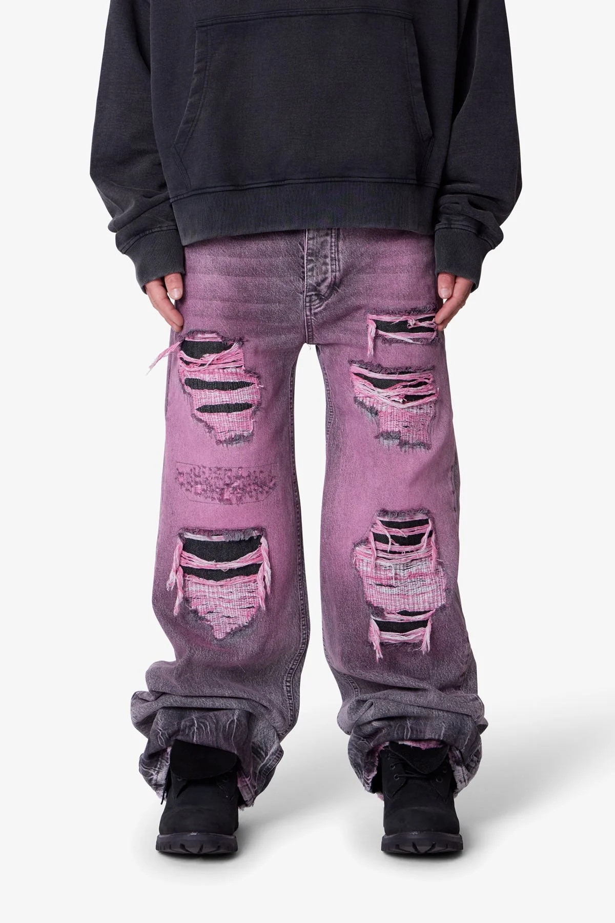 Void Distressed Spray Denim - Black - Image 2