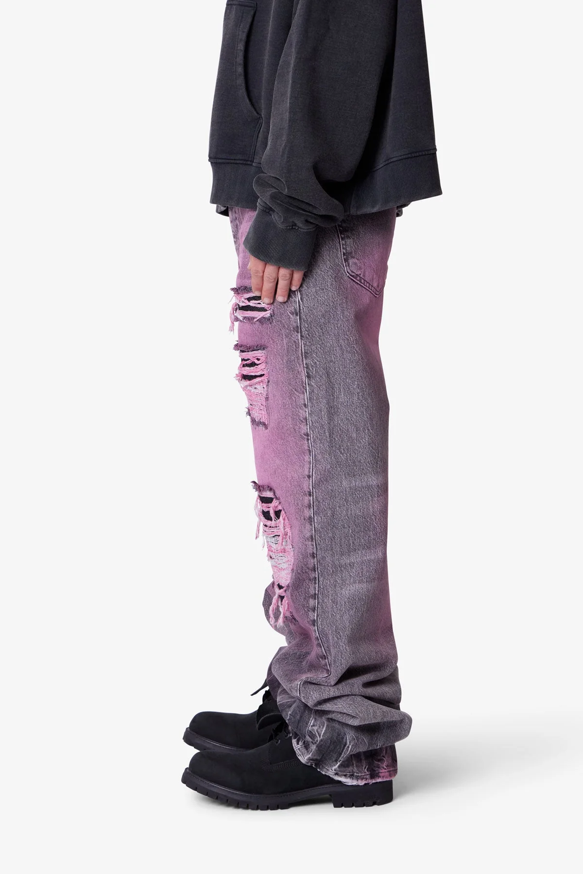 Void Distressed Spray Denim - Black - Image 4