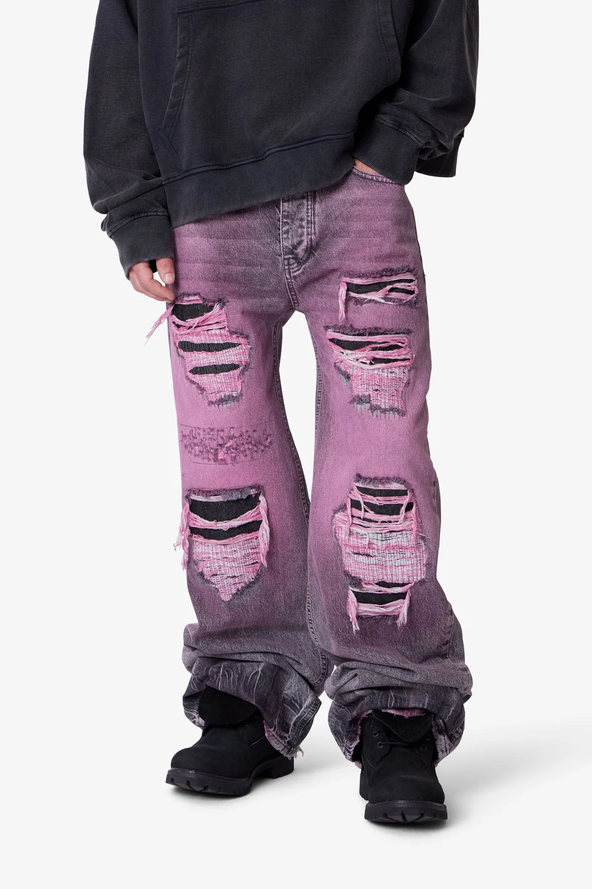 Void Distressed Spray Denim - Black - Image 6