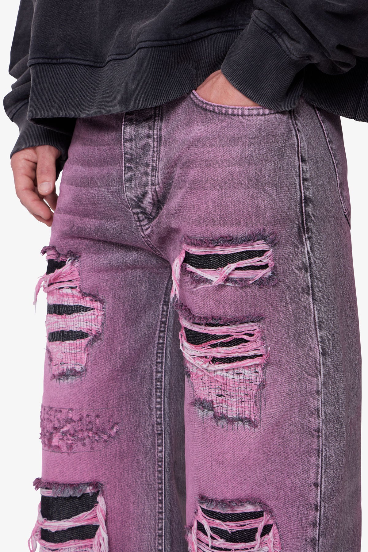 Void Distressed Spray Denim - Black - Image 8