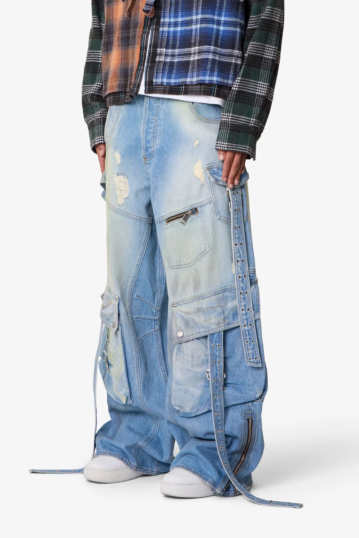 Washed Strapped Rave Denim - Washed Blue - Image 3
