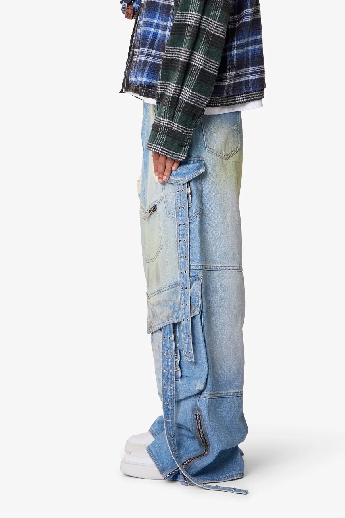 Washed Strapped Rave Denim - Washed Blue - Image 4