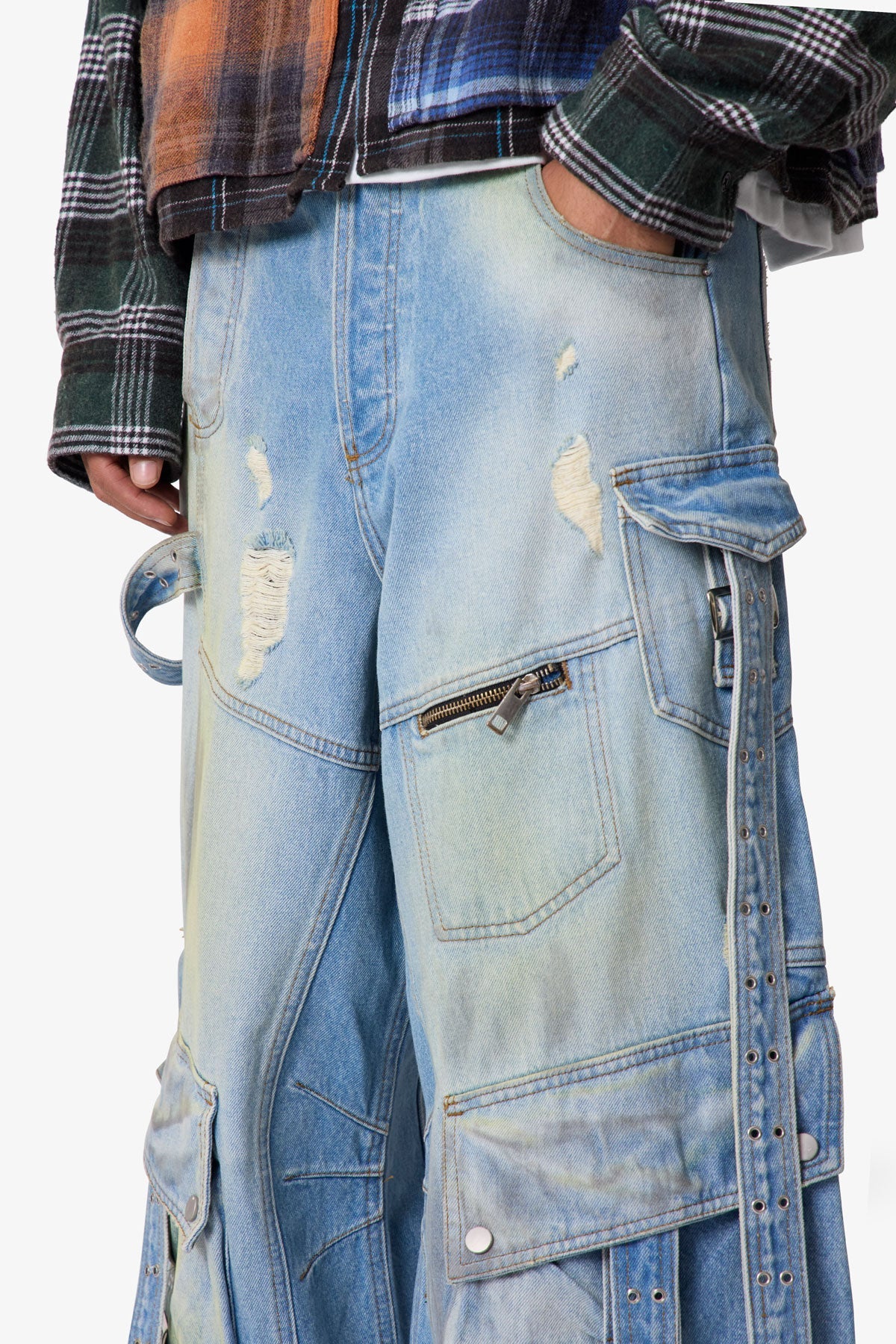 Washed Strapped Rave Denim - Washed Blue - Image 6