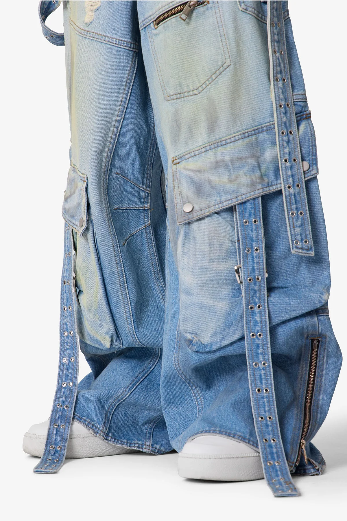 Washed Strapped Rave Denim - Washed Blue - Image 7