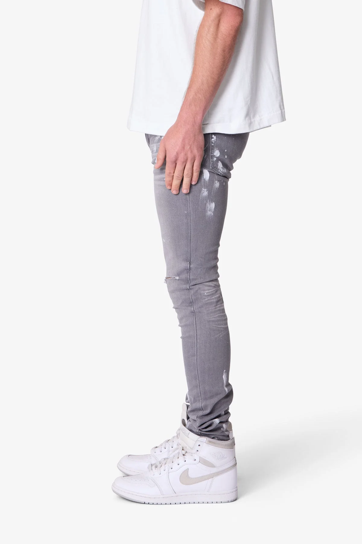 X504 Stretch Skinny Denim - Grey - Image 4