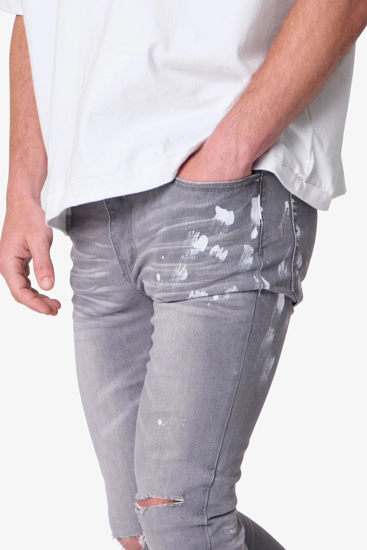 X504 Stretch Skinny Denim - Grey - Image 7