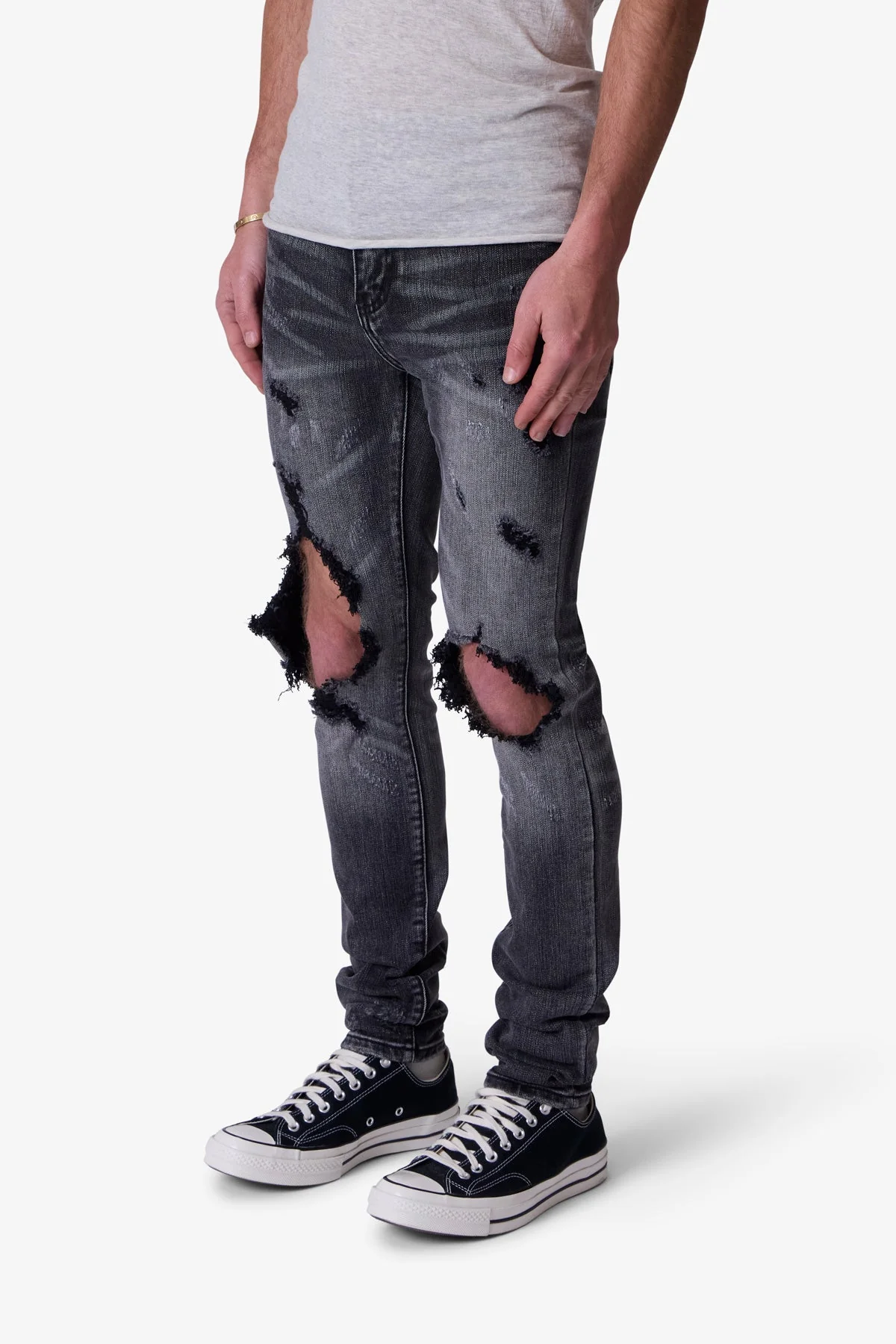 X738 Chewed Up Denim - Washed Black - Image 3