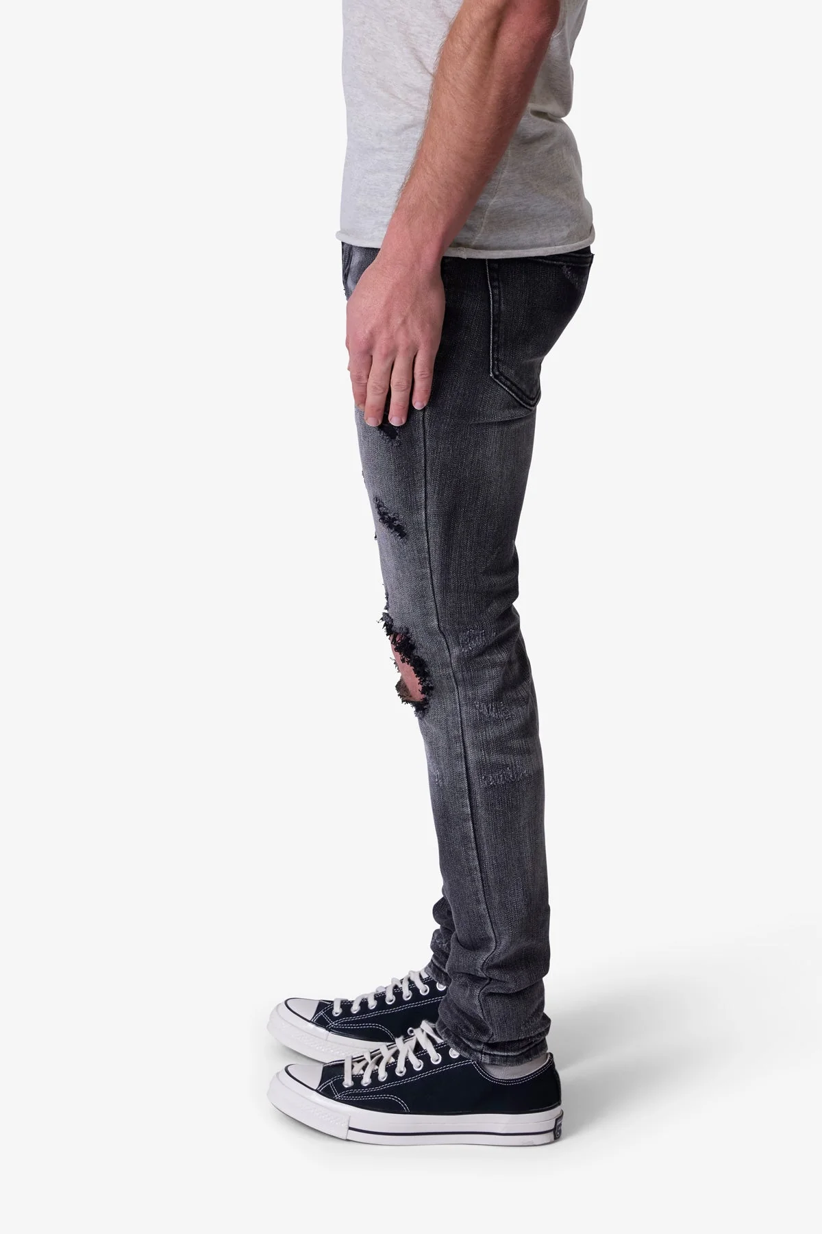 X738 Chewed Up Denim - Washed Black - Image 4