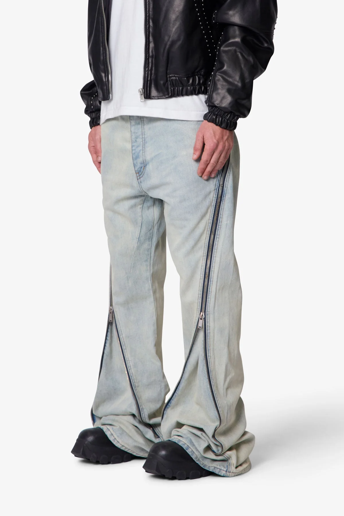 Zipper Extra Flare Denim - Light Vintage - Image 3
