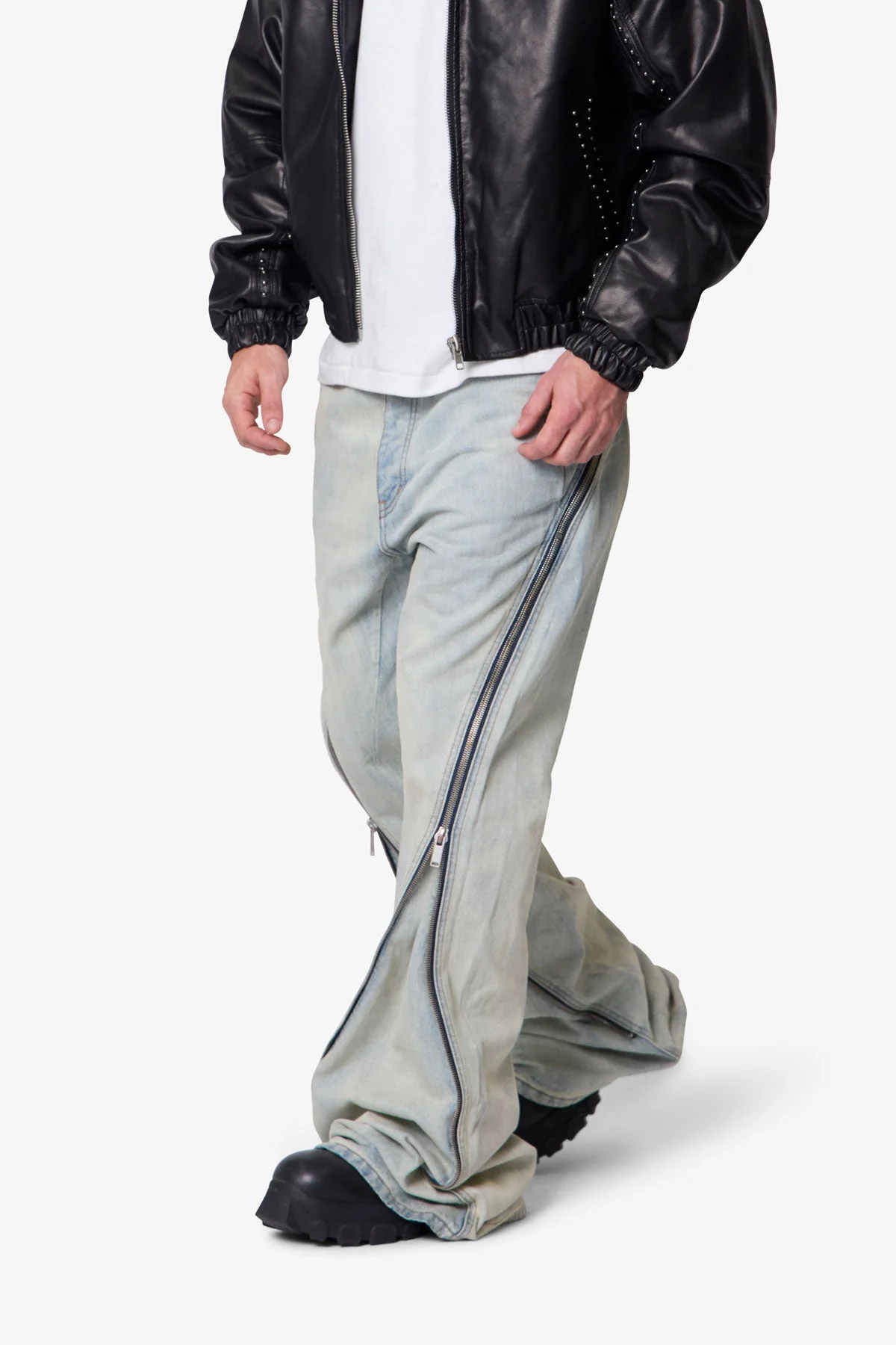 Zipper Extra Flare Denim - Light Vintage - Image 6