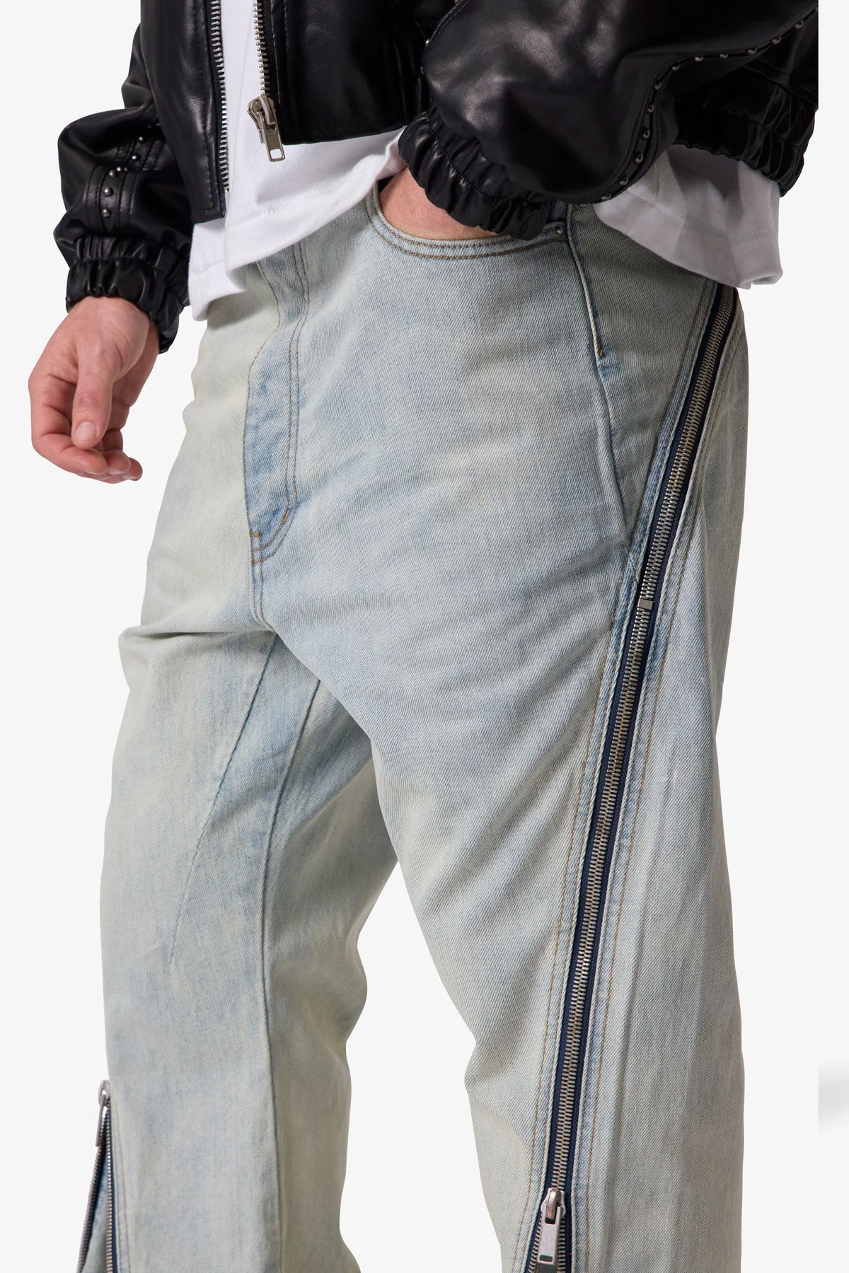 Zipper Extra Flare Denim - Light Vintage - Image 7