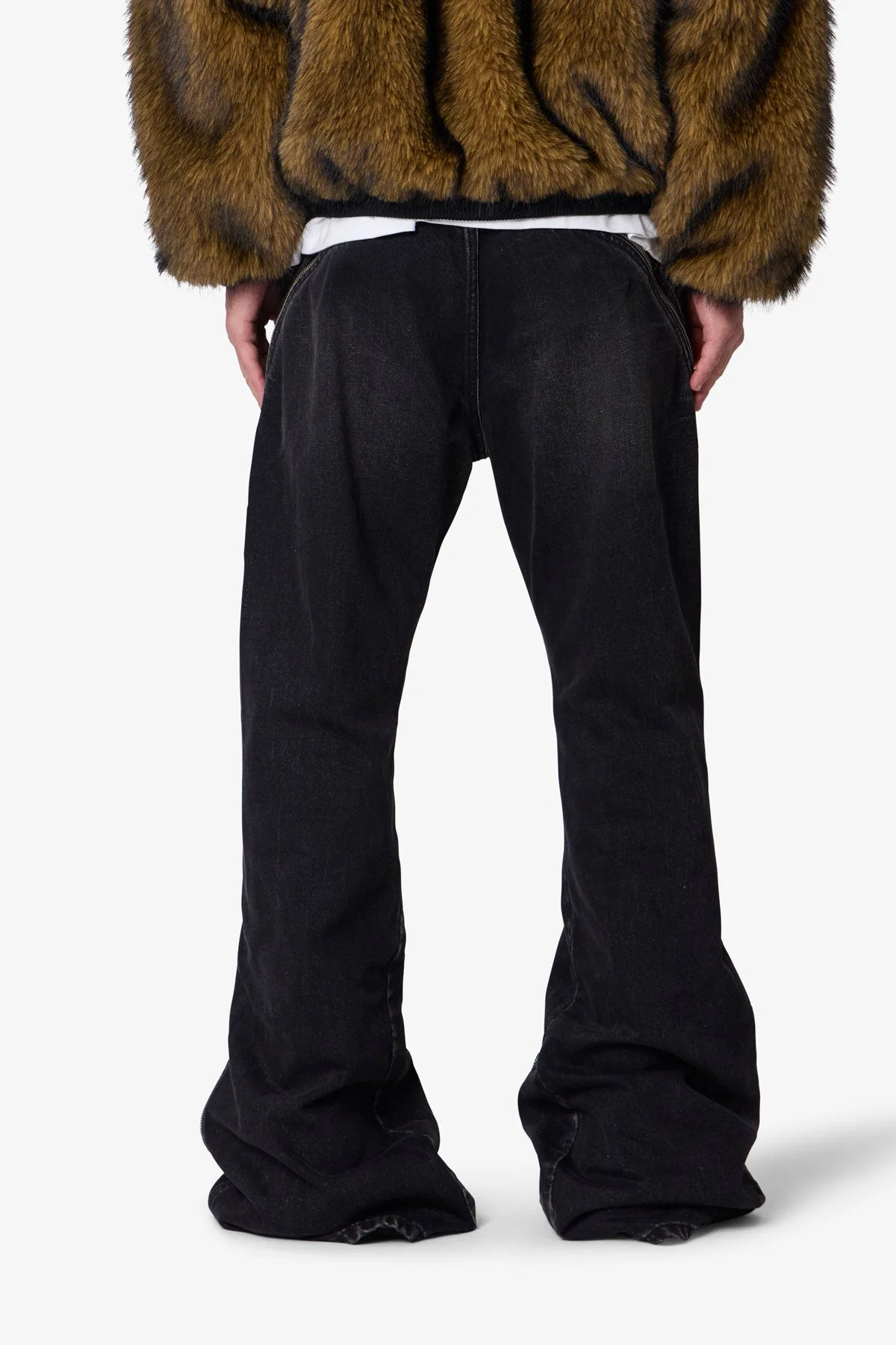 Zipper Extra Flare Denim - Vintage Black - Image 5