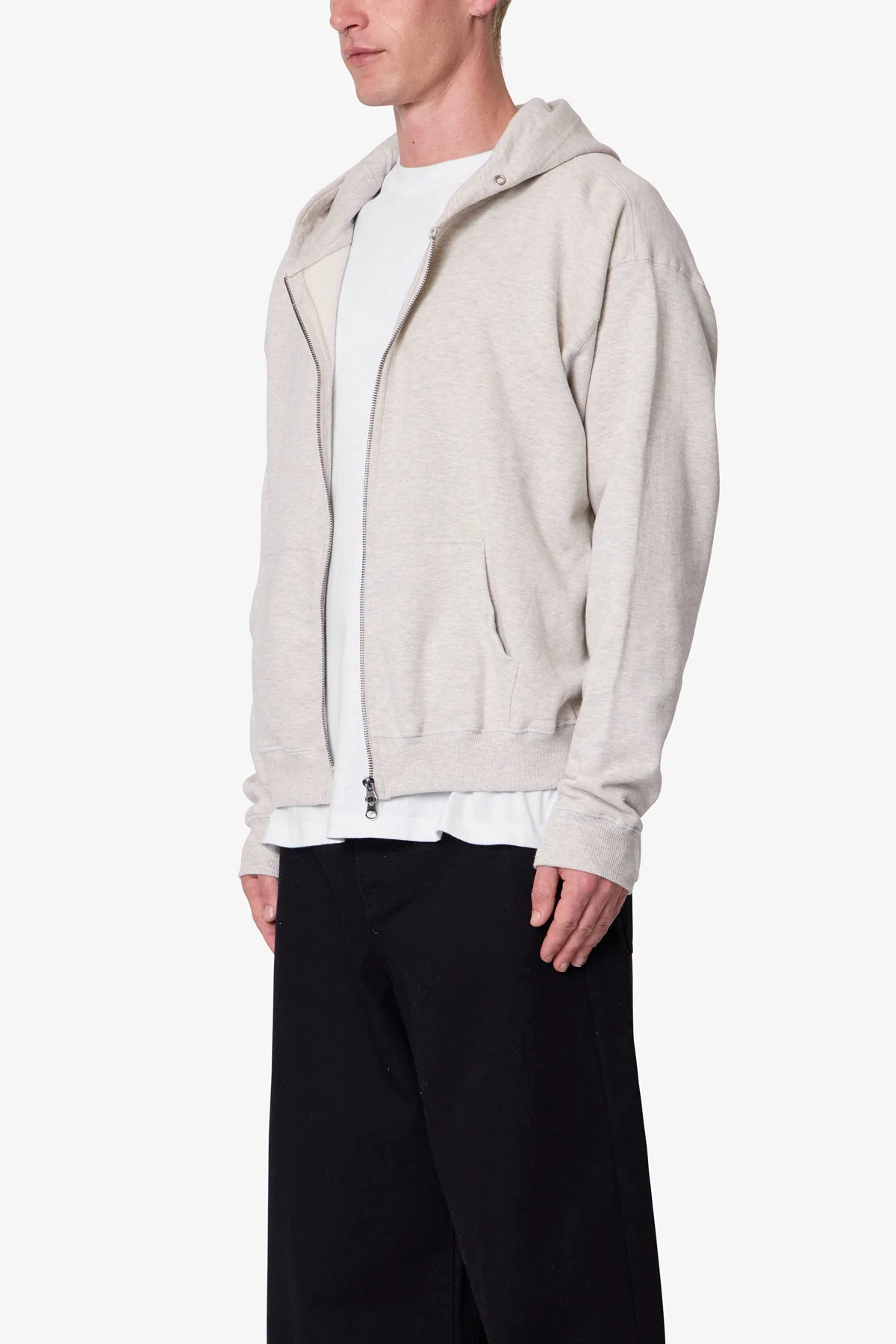 Basic Grey Zip Up Hoodie - Image 3