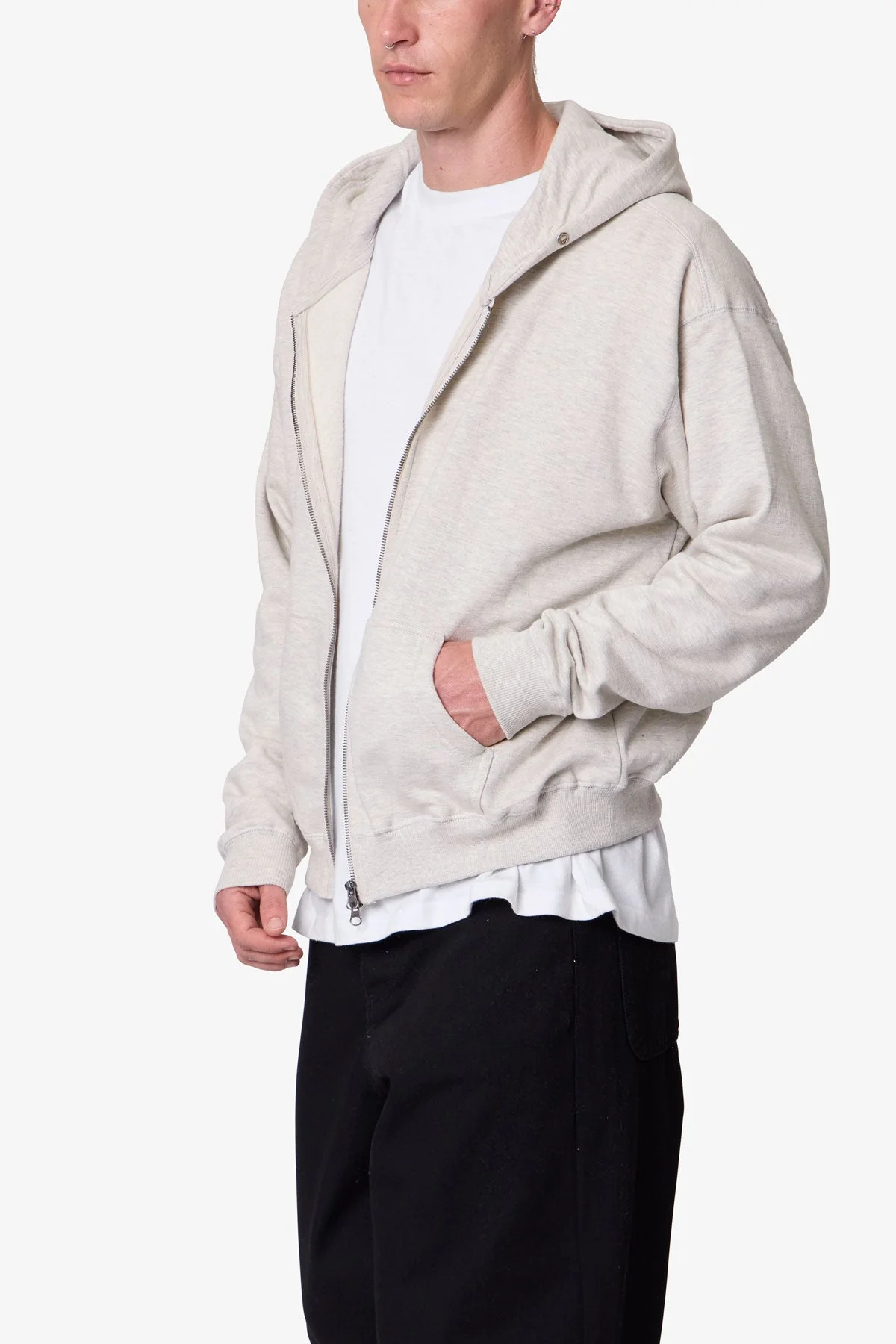 Basic Grey Zip Up Hoodie - Image 6