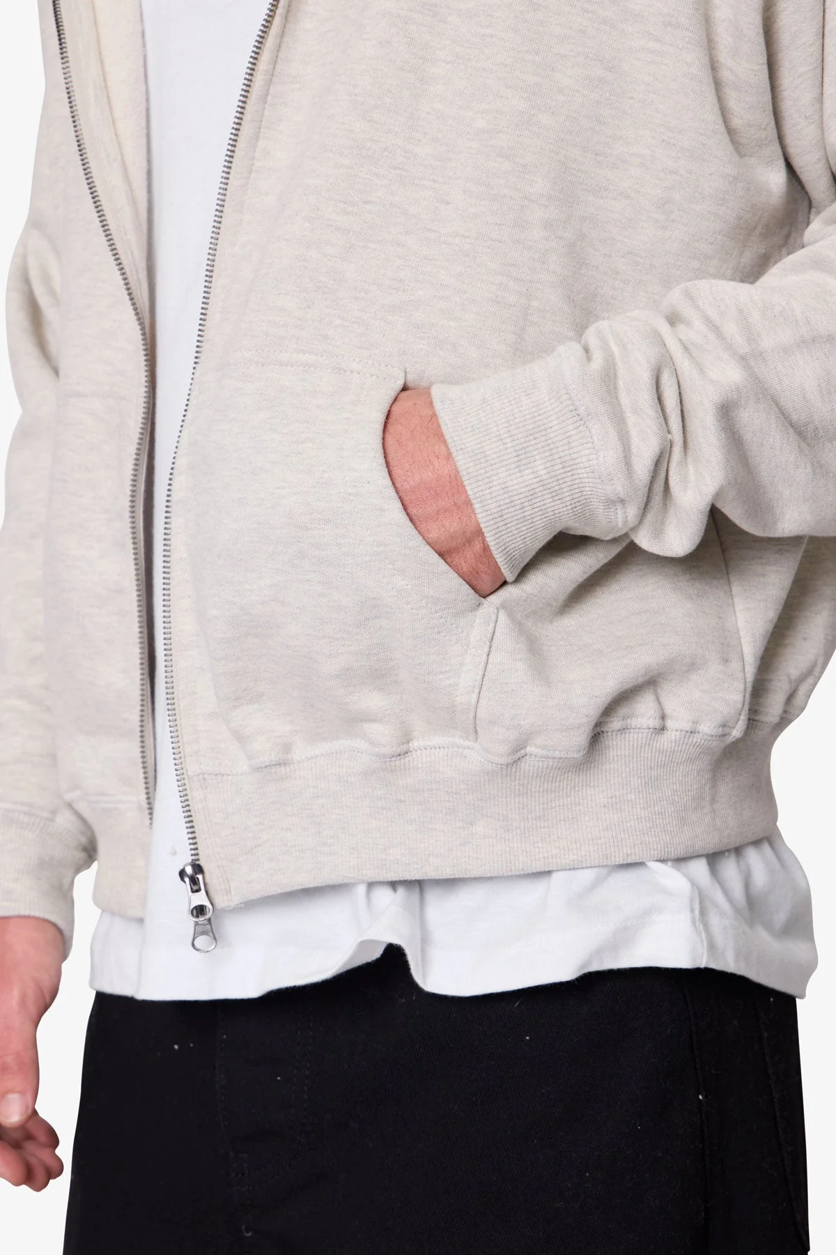 Basic Grey Zip Up Hoodie - Image 7