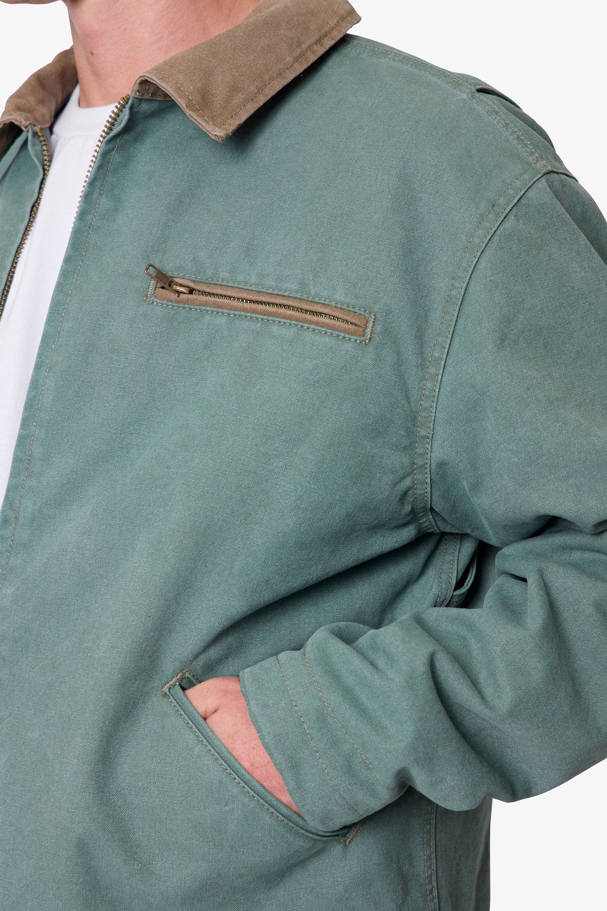 Blanket Lined Work Jacket - Green - Image 7
