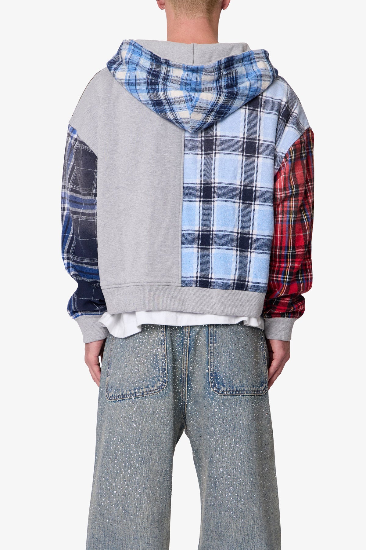Blocked Flannel Hoodie - Multi - Image 5