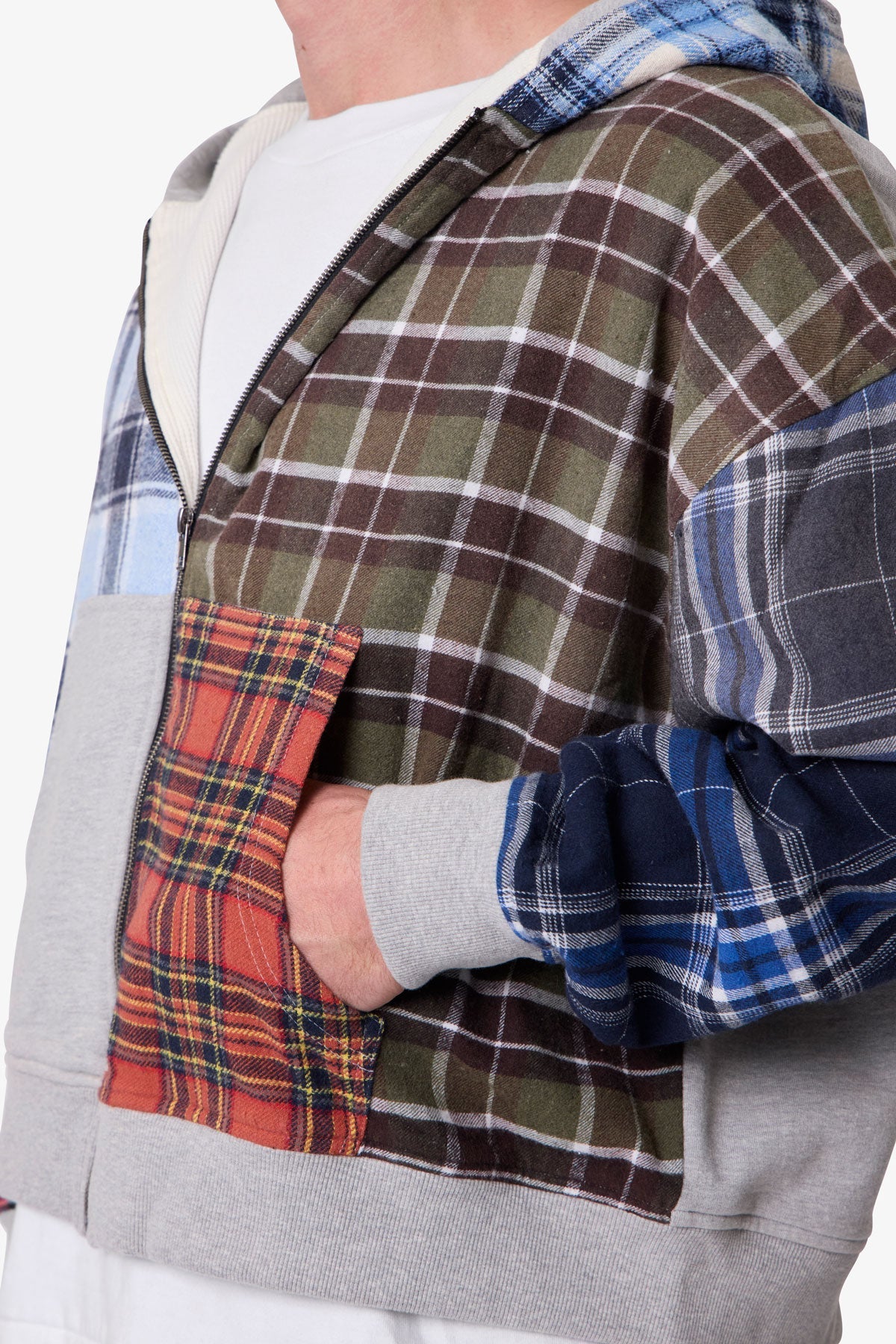 Blocked Flannel Hoodie - Multi - Image 7