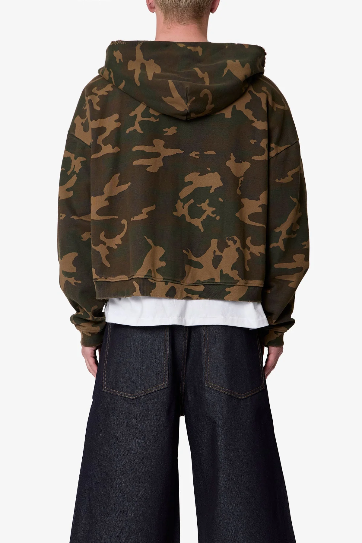 Camo Zip Up Hoodie - Green - Image 5