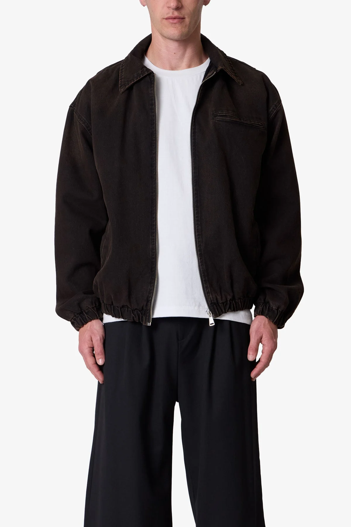 Collared Cinch jacket - Washed Black - Image 2