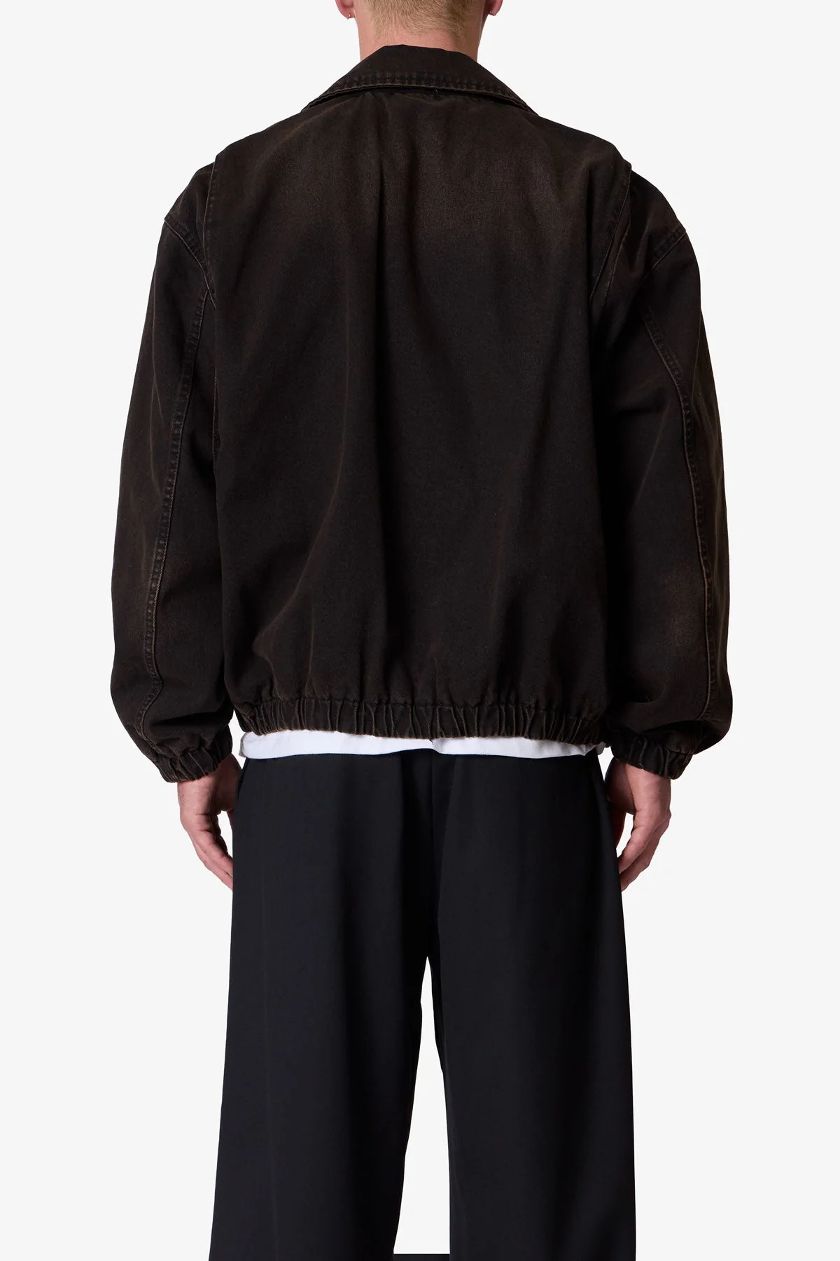 Collared Cinch jacket - Washed Black - Image 5