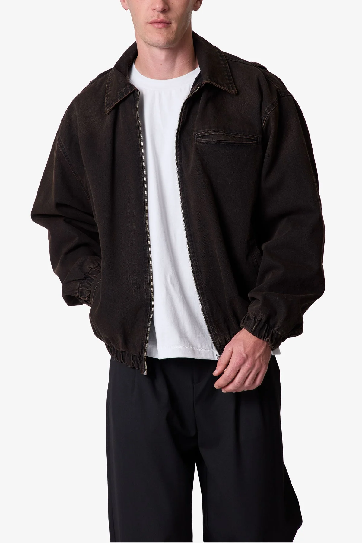 Collared Cinch jacket - Washed Black - Image 6