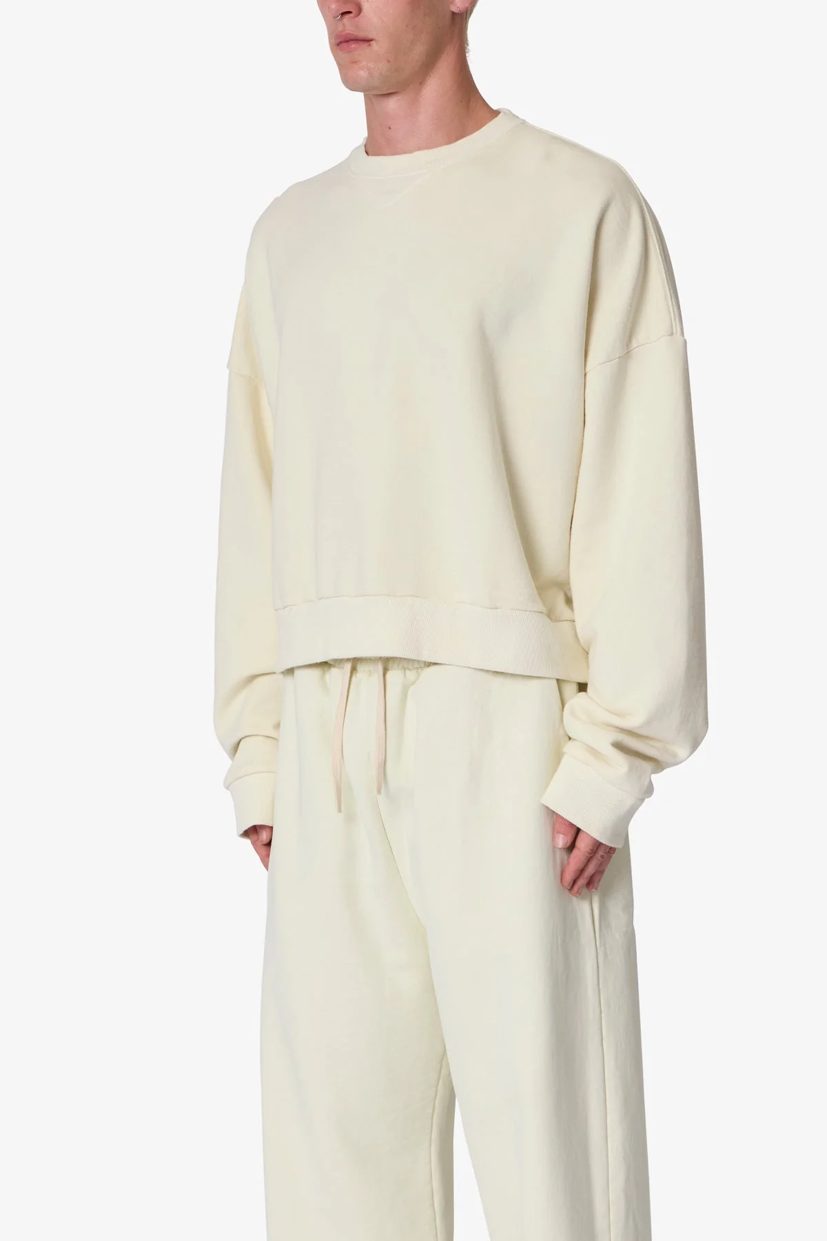 Cropped Crewneck - Off White - Image 3