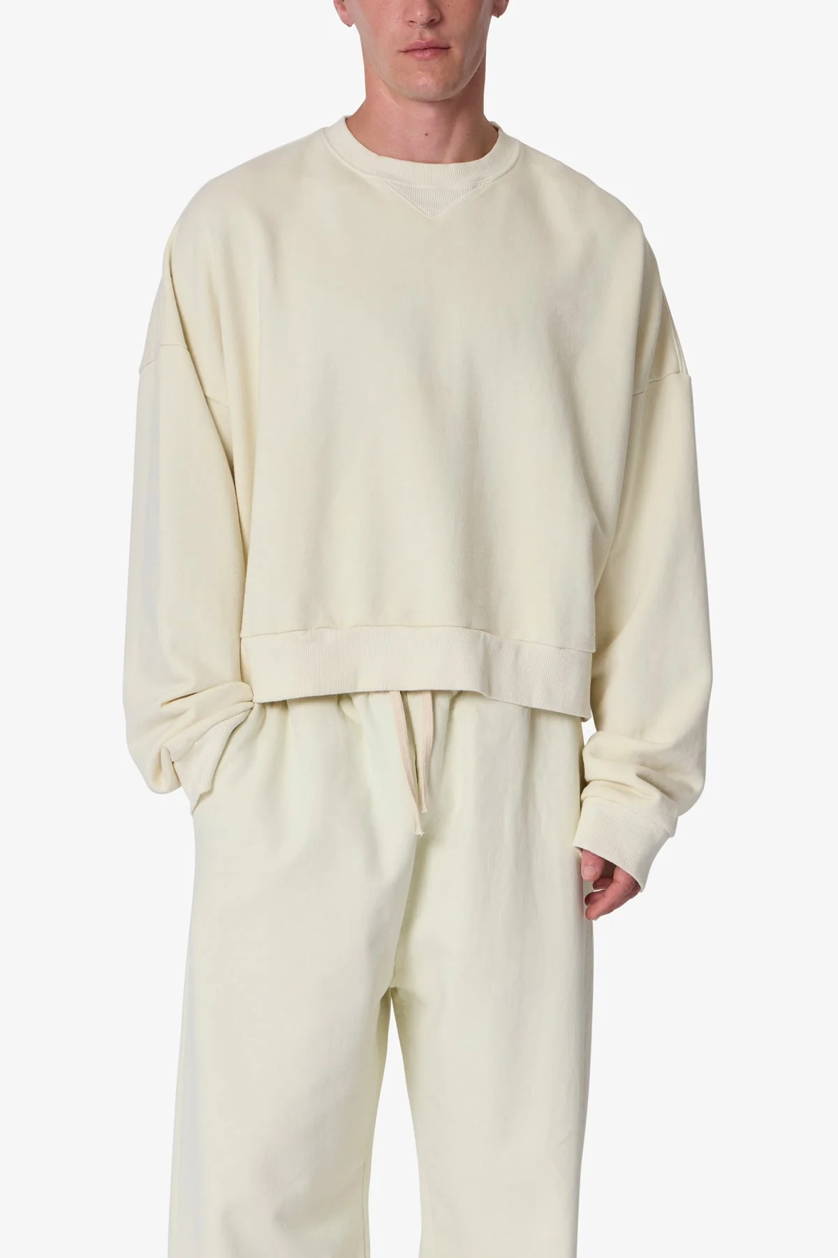 Cropped Crewneck - Off White - Image 6