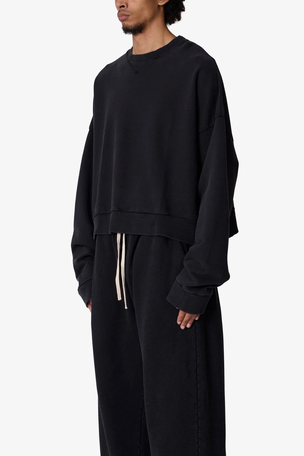 Cropped Crewneck - Washed Black - Image 3